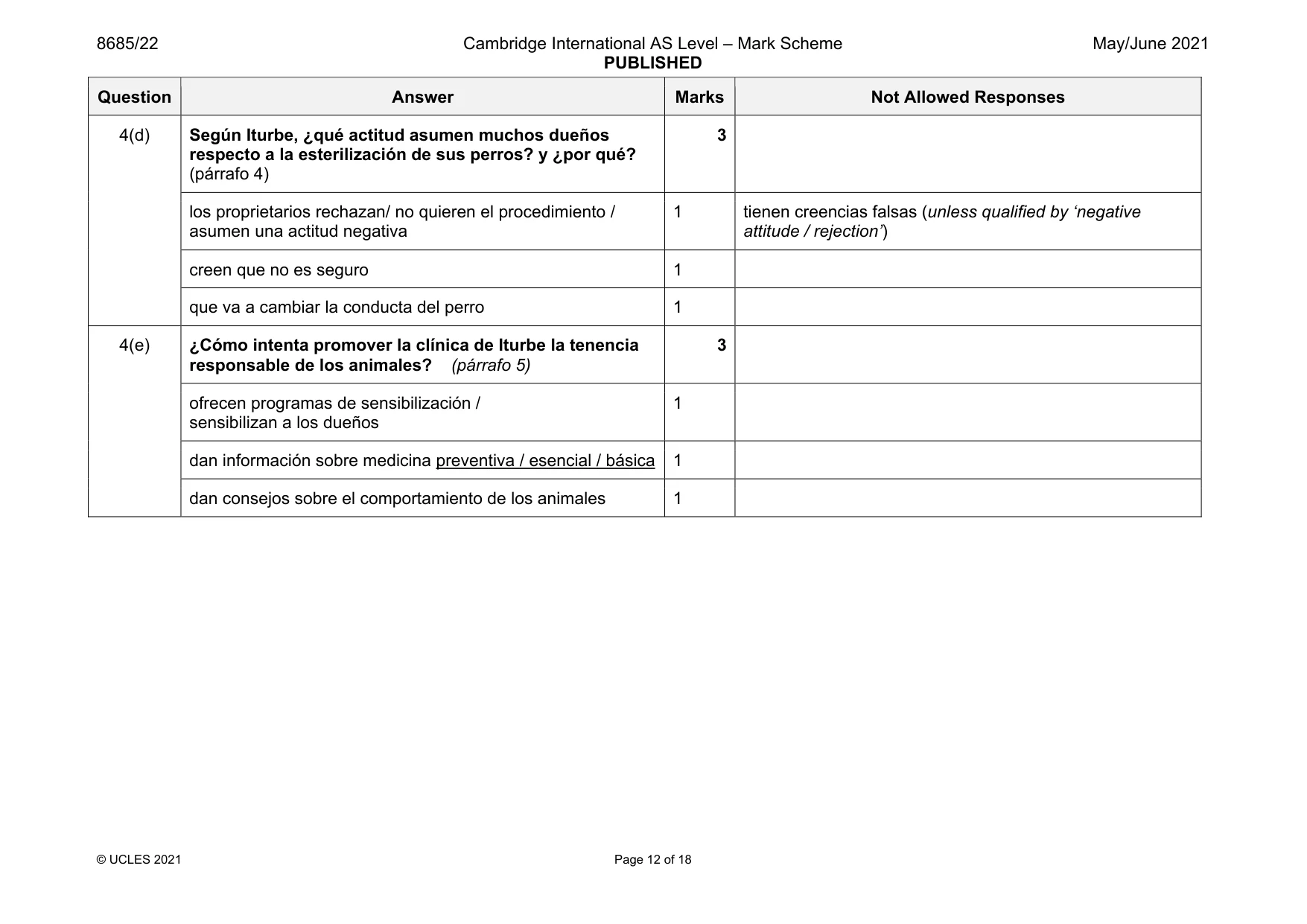 Mark scheme, page 12 of 18