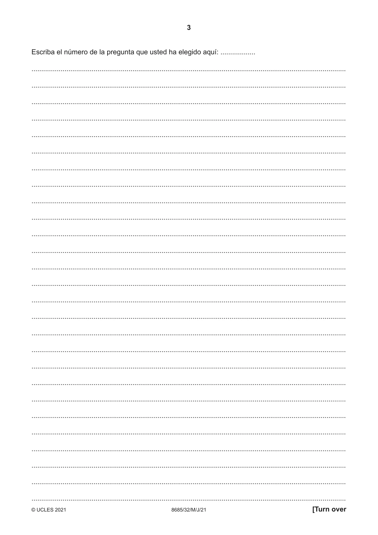 Cambridge A Level Spanish - Language (AS Level only) 8685 2021 May/June Paper 3 · Variant 2 question paper, page 3 of 8