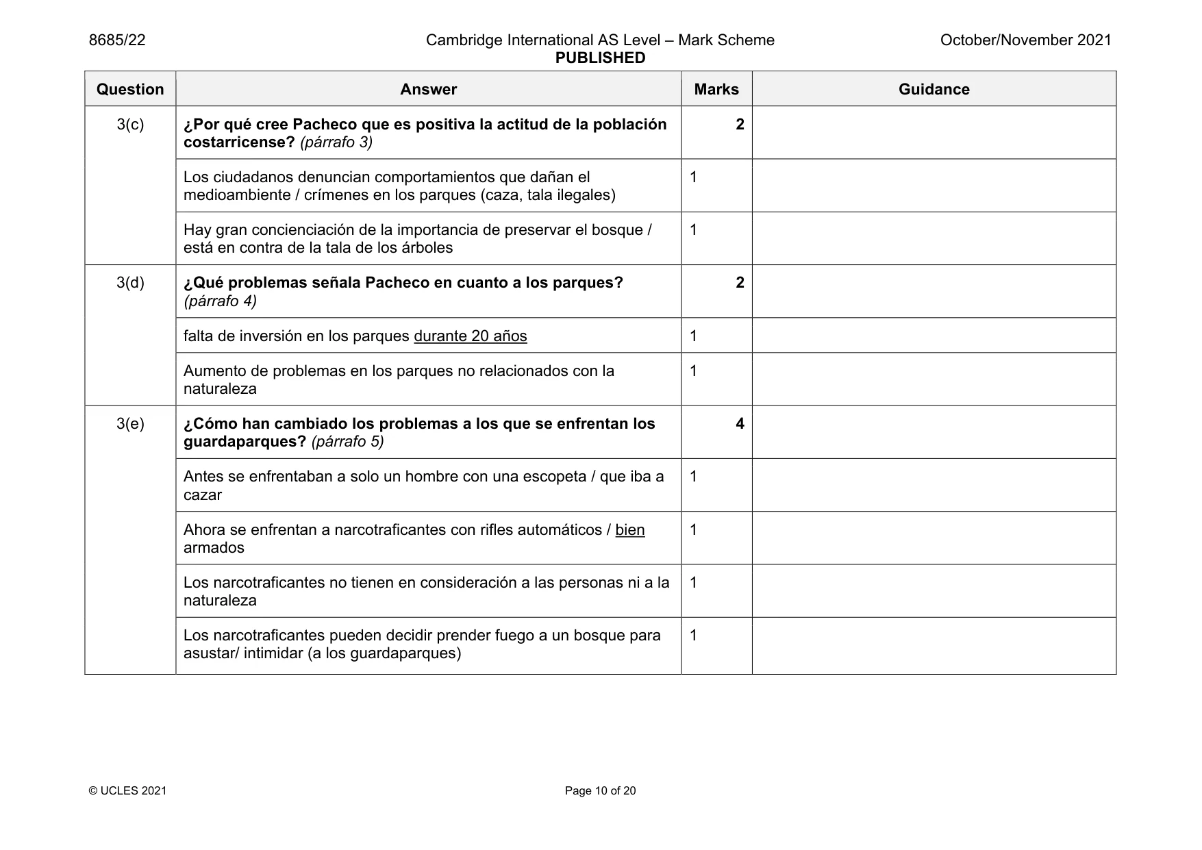 Mark scheme, page 10 of 20