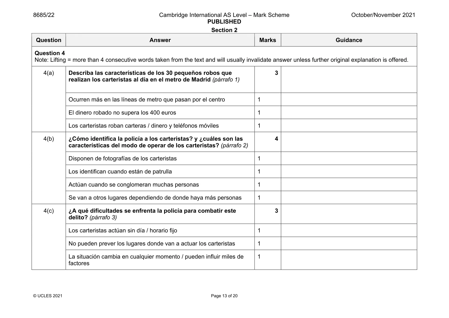 Mark scheme, page 13 of 20