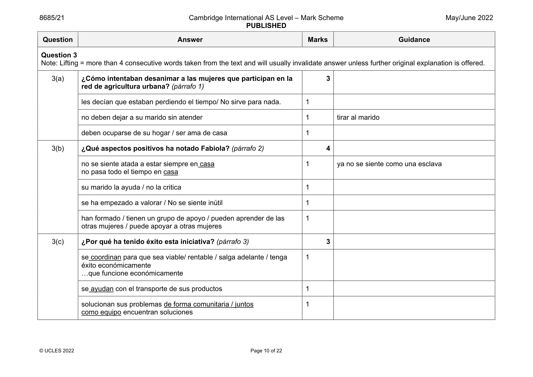 Mark scheme, page 10 of 22