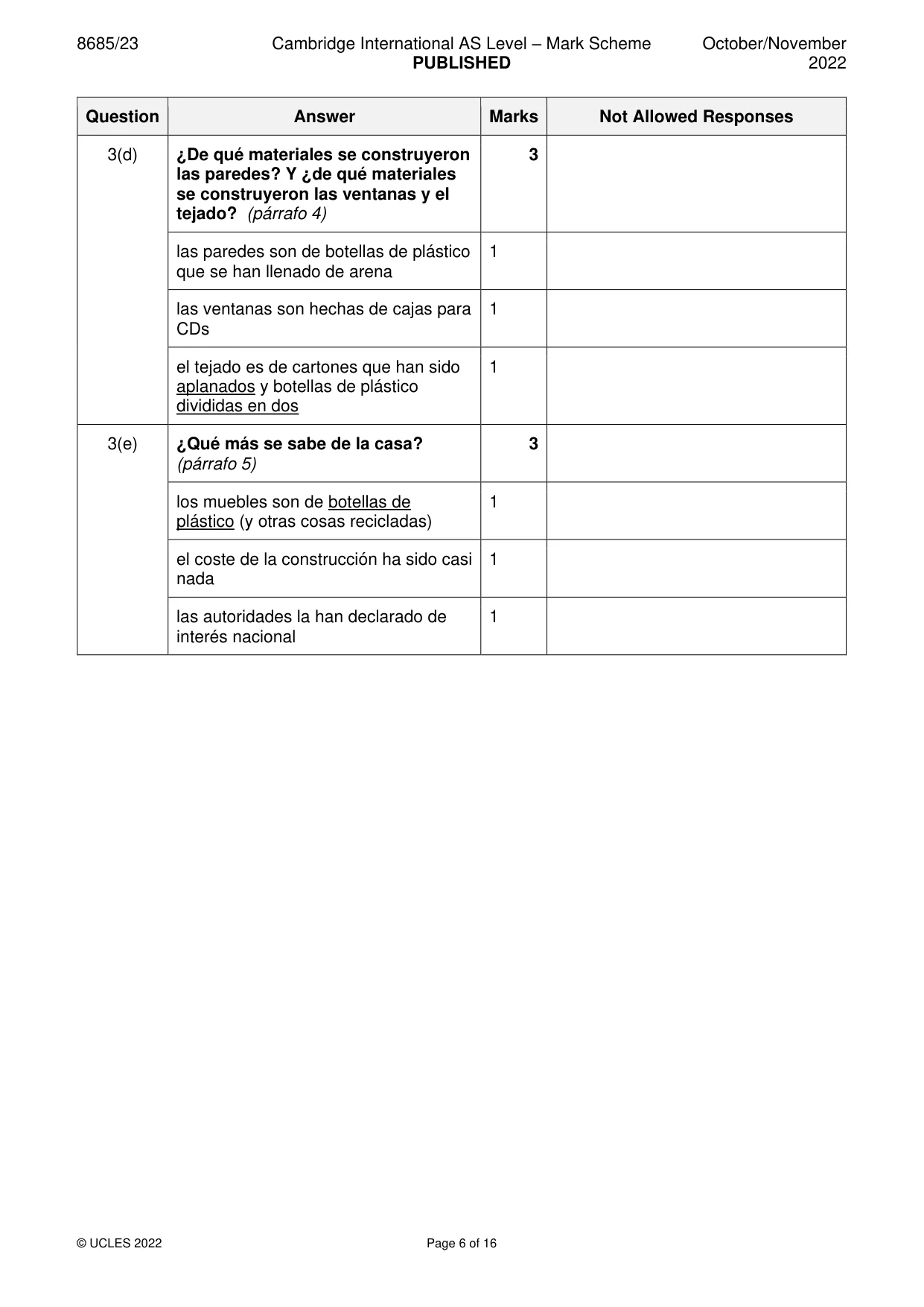 Mark scheme, page 6 of 16