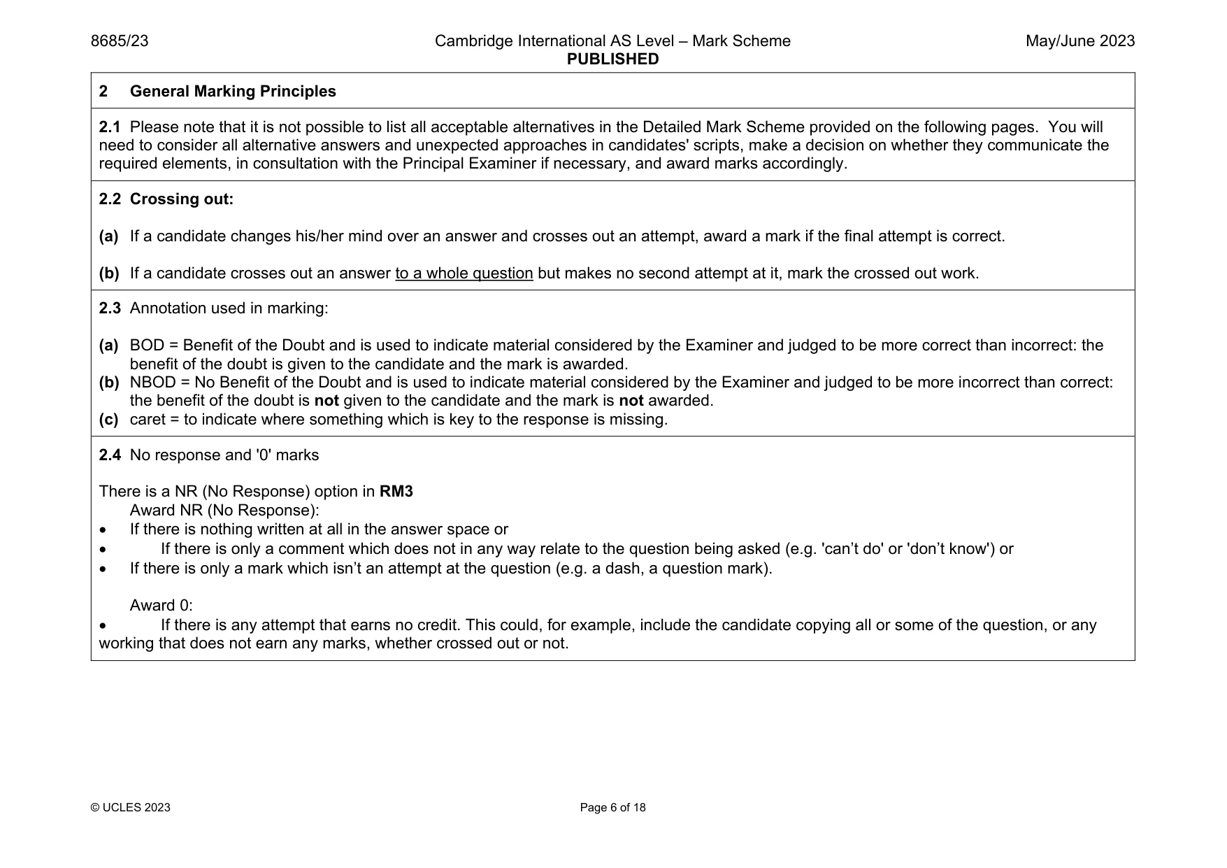 Mark scheme, page 6 of 18