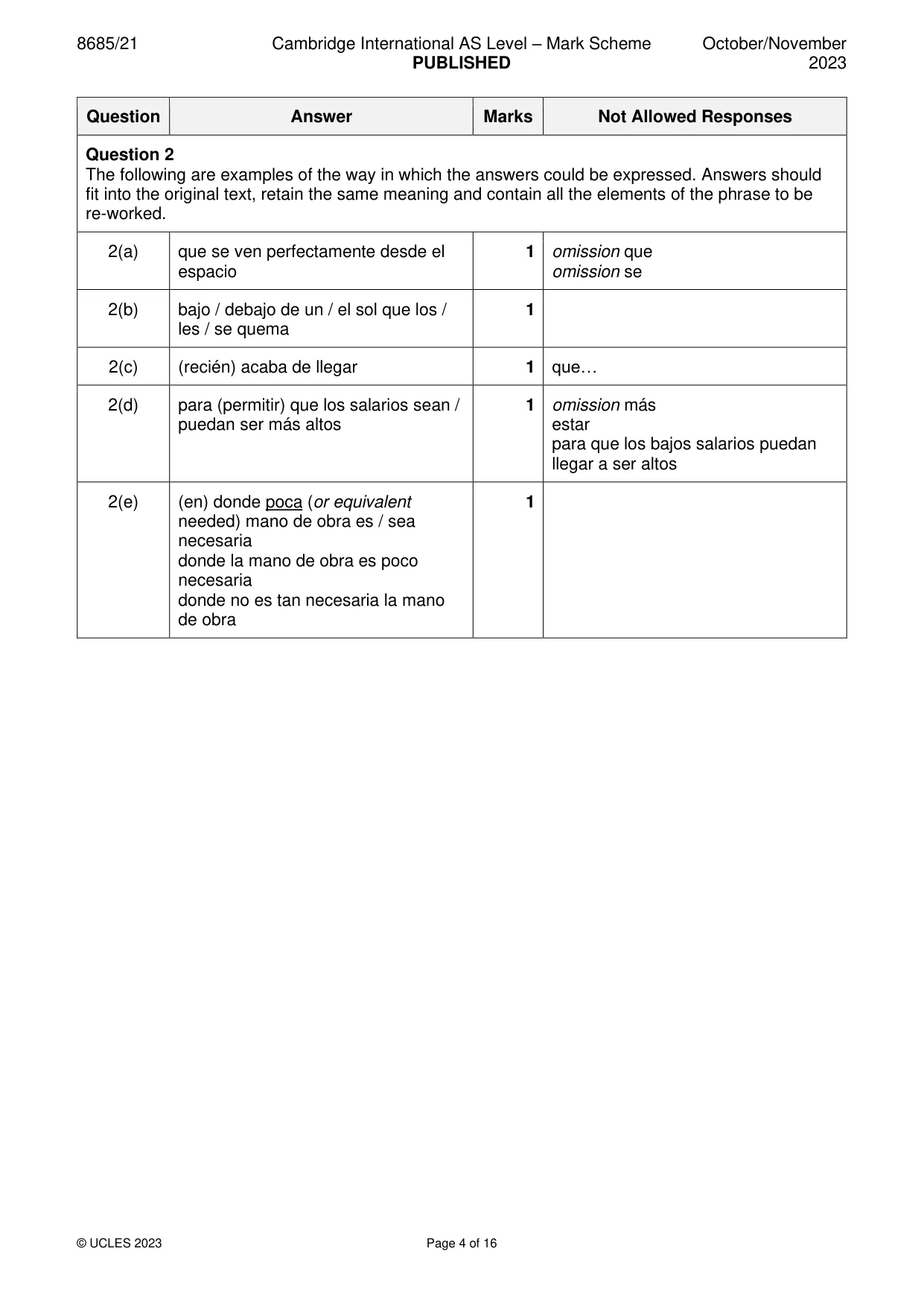 Mark scheme, page 4 of 16