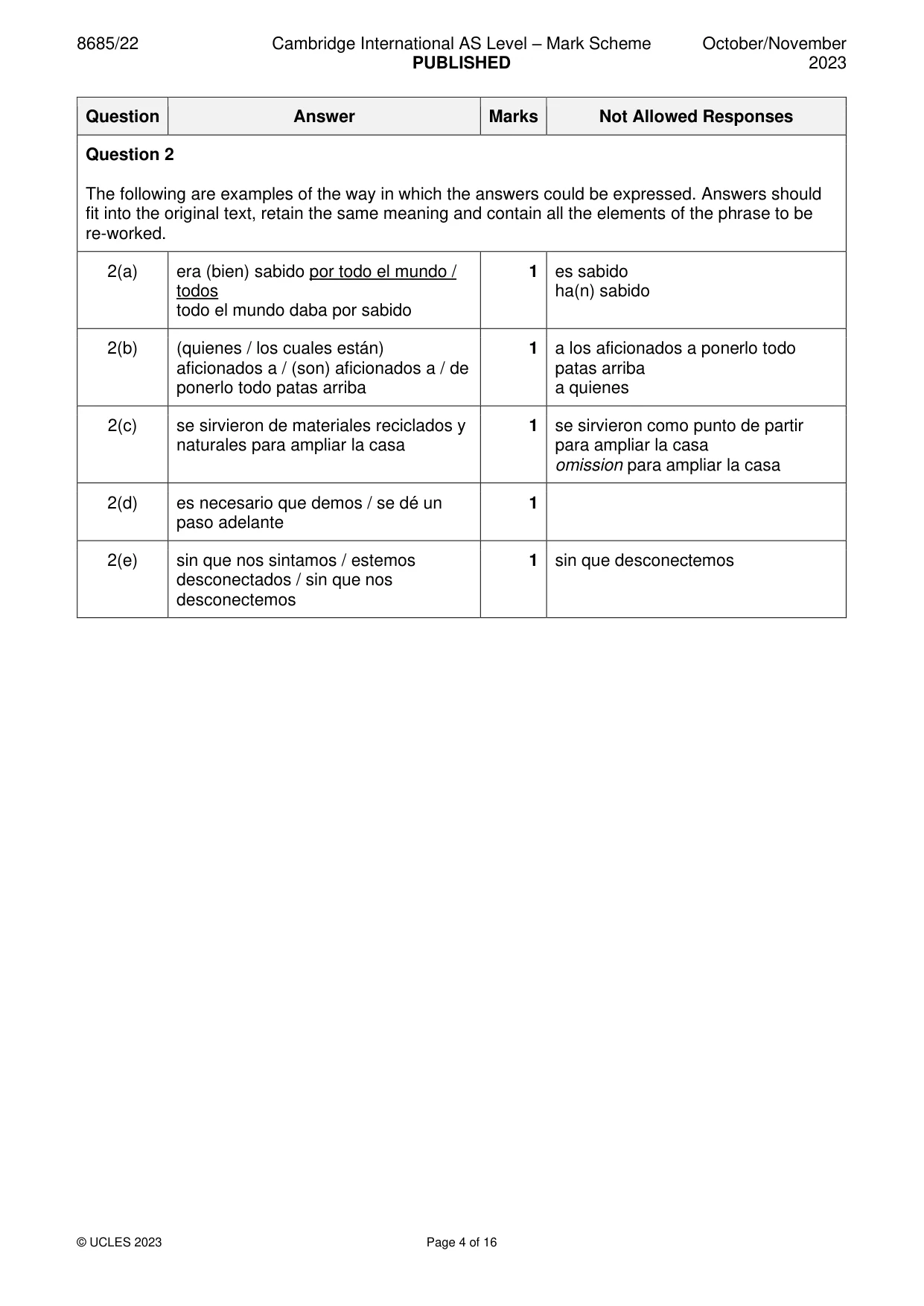Mark scheme, page 4 of 16