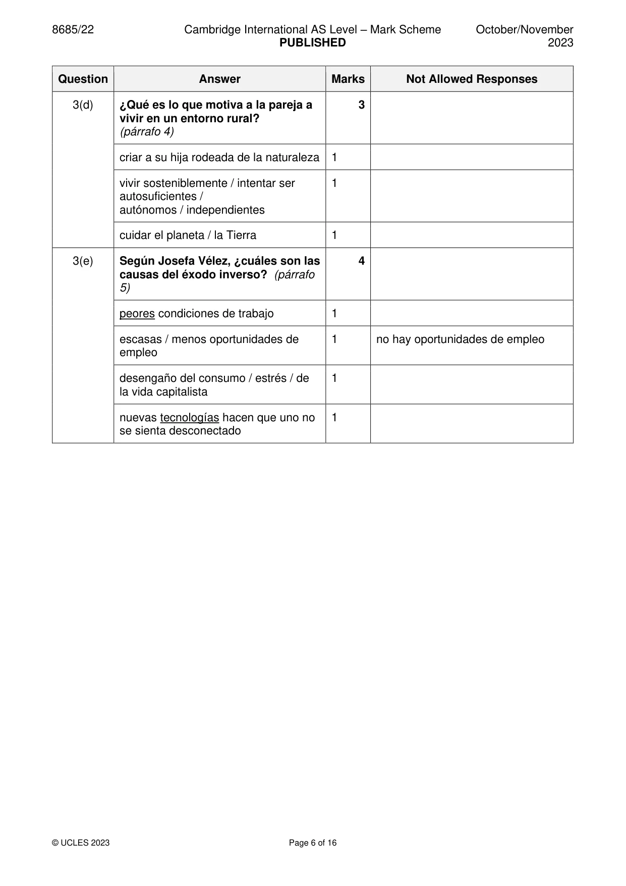 Mark scheme, page 6 of 16