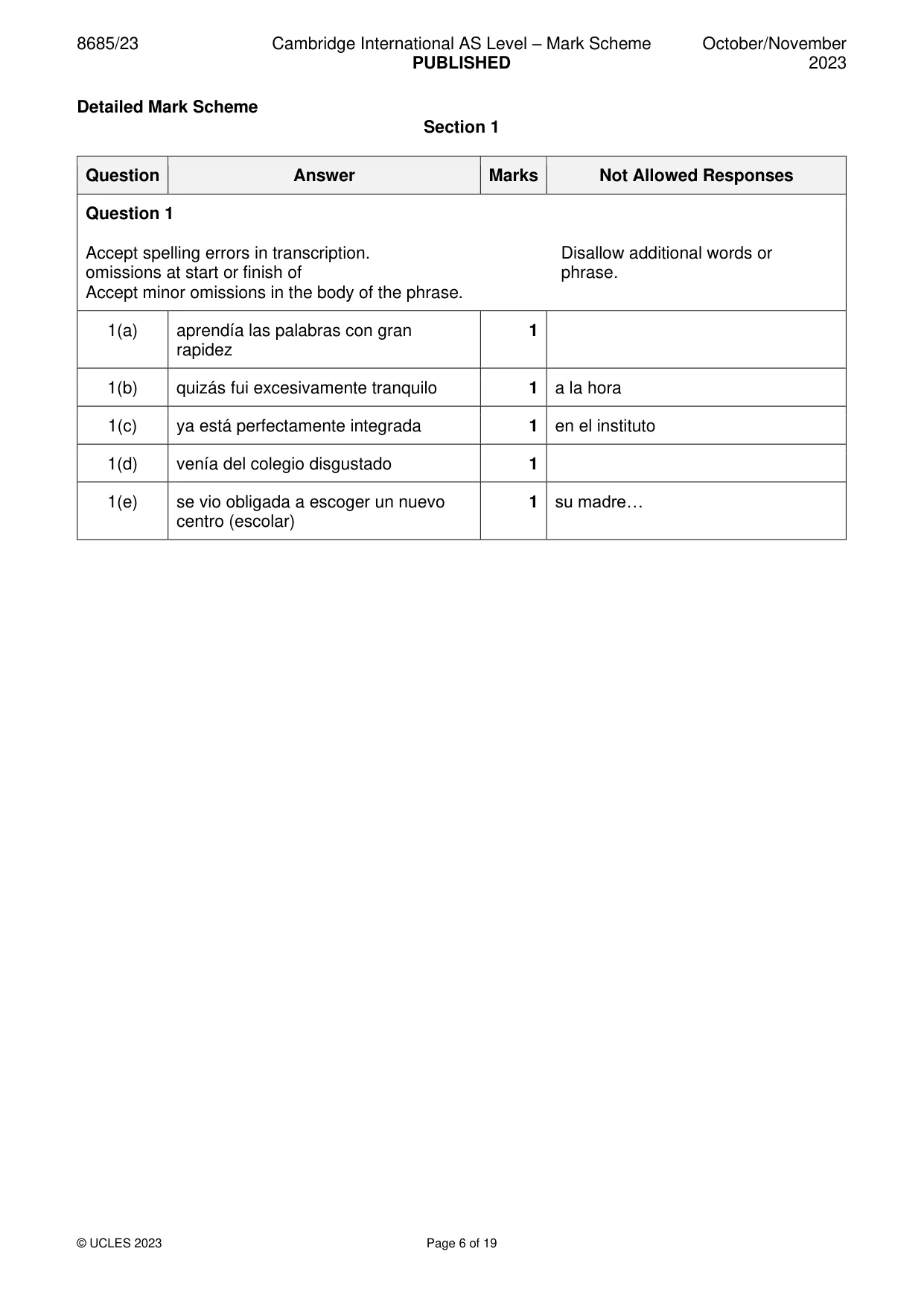 Mark scheme, page 6 of 19