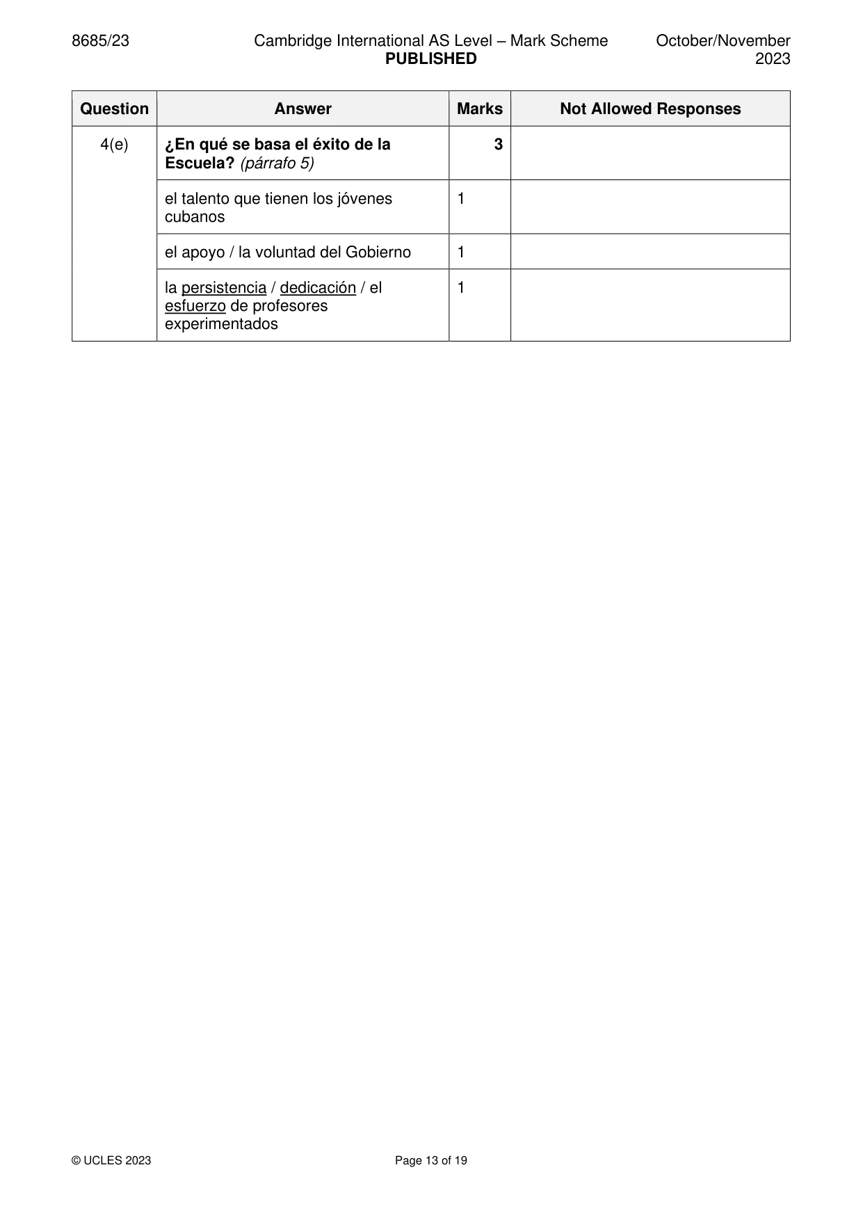 Mark scheme, page 13 of 19