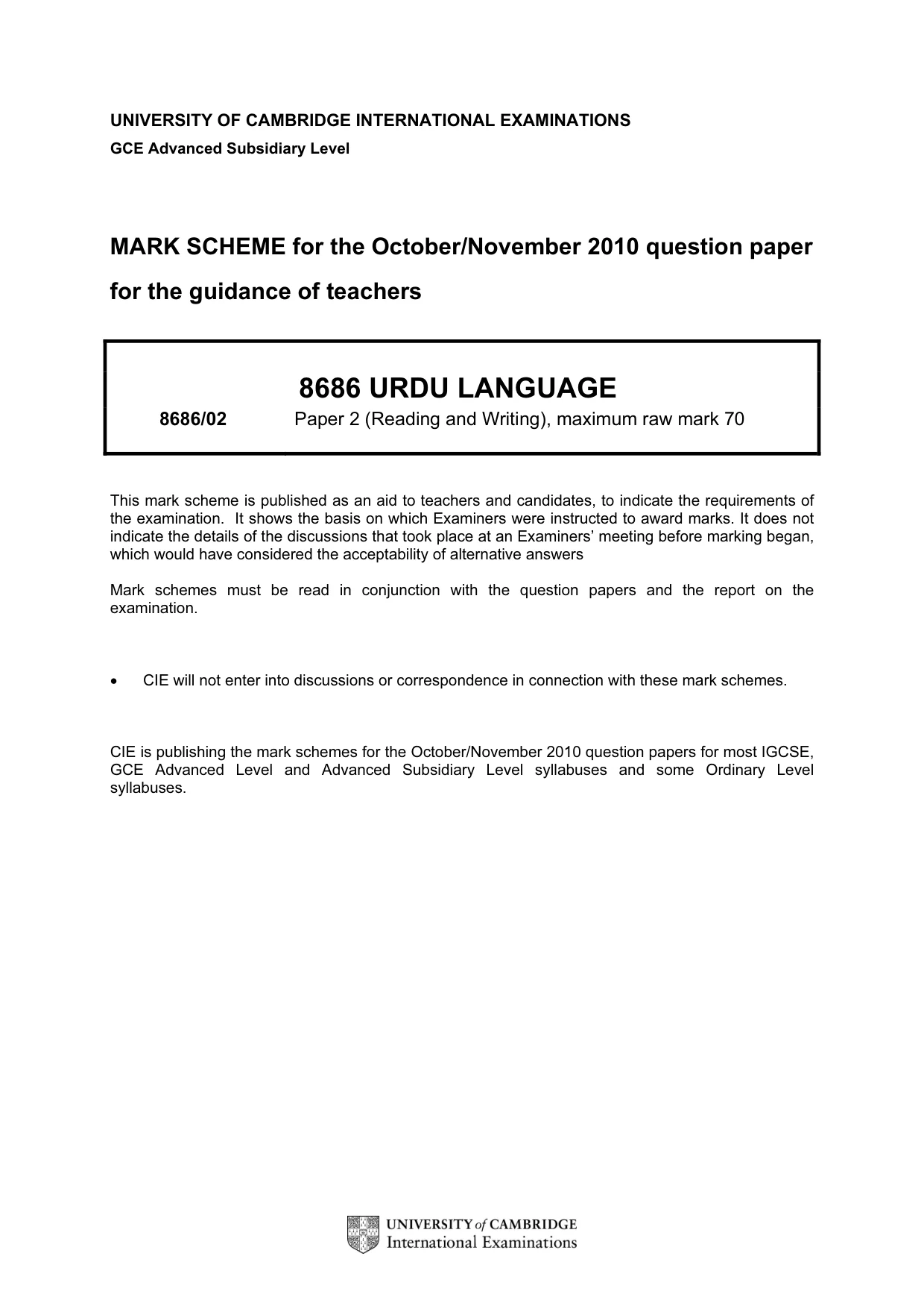 Mark scheme, page 1 of 8