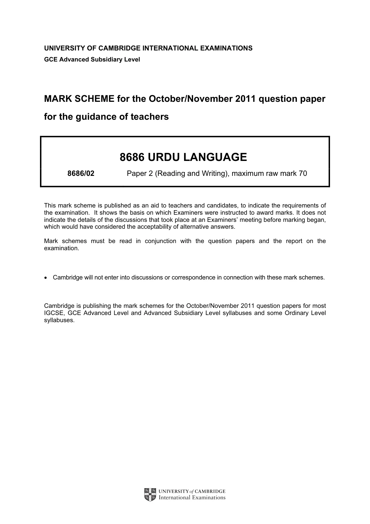 Mark scheme, page 1 of 9