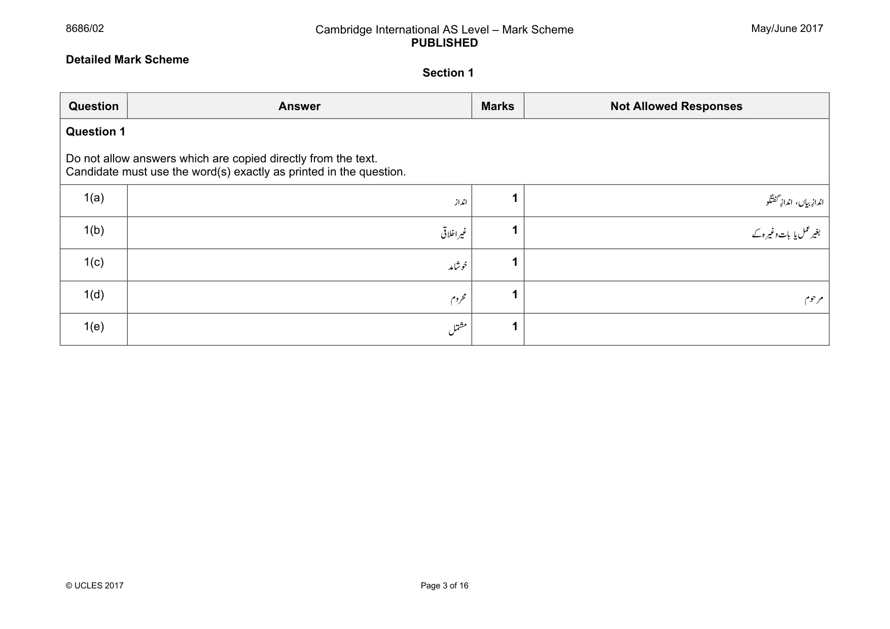Mark scheme, page 3 of 16