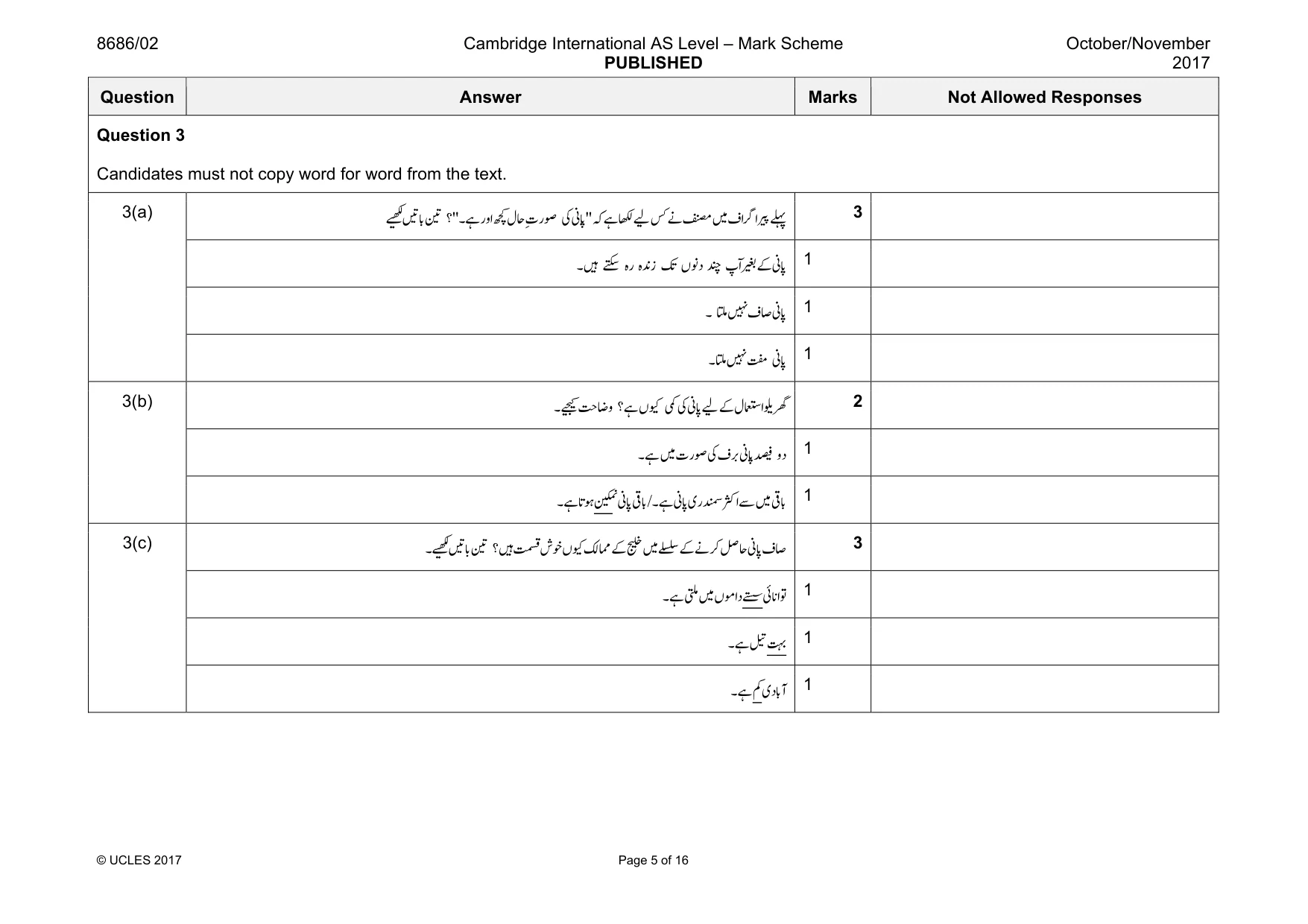 Mark scheme, page 5 of 16