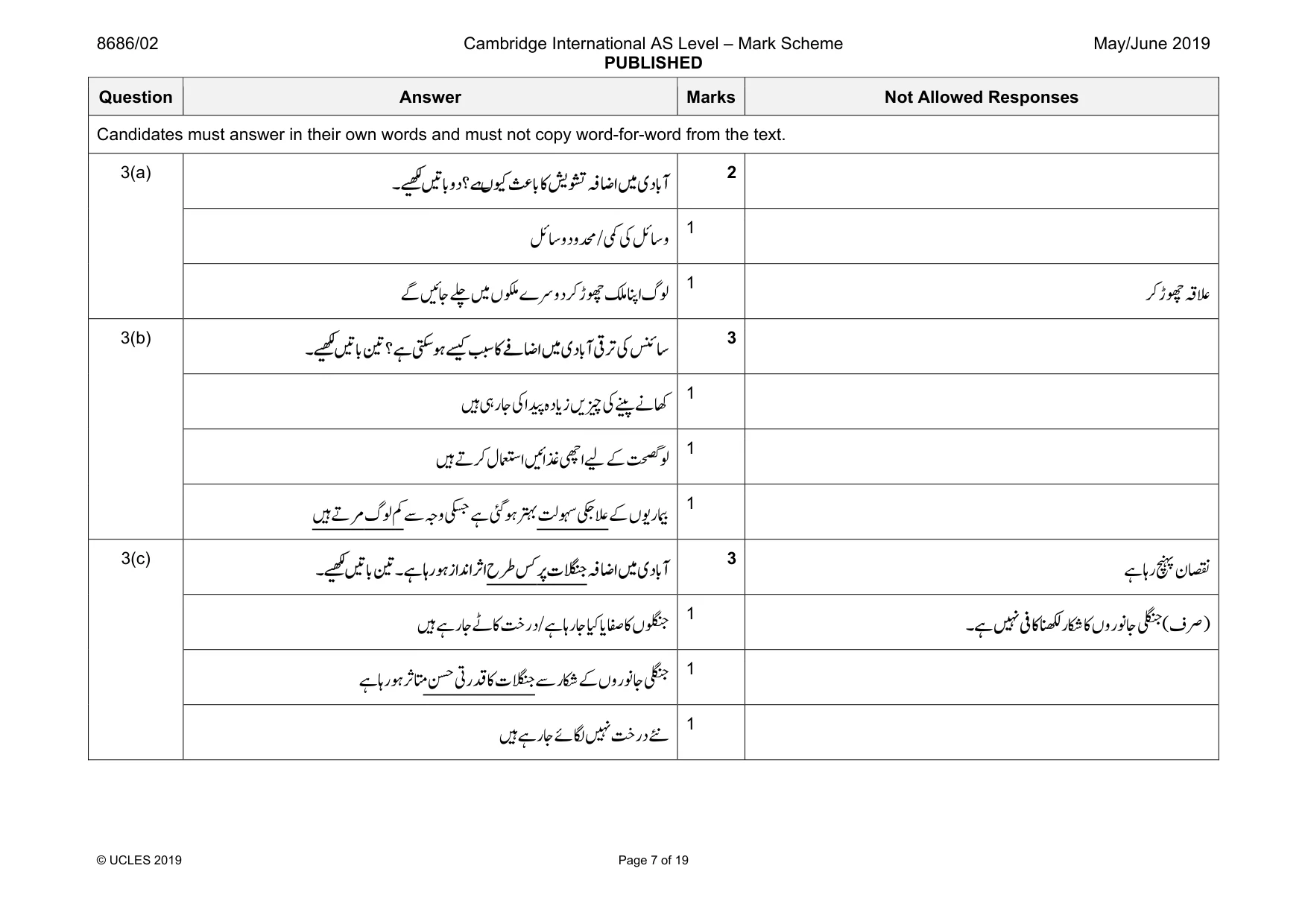 Mark scheme, page 7 of 19