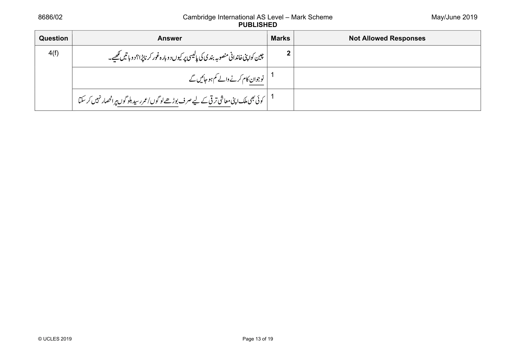 Mark scheme, page 13 of 19