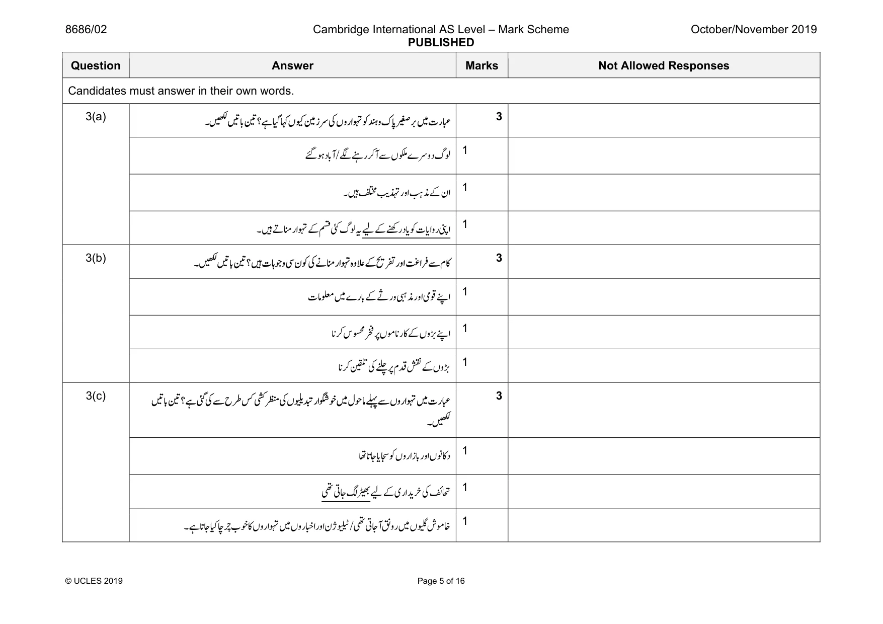 Mark scheme, page 5 of 16