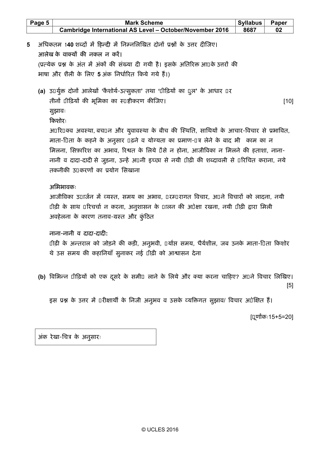 Mark scheme, page 5 of 5