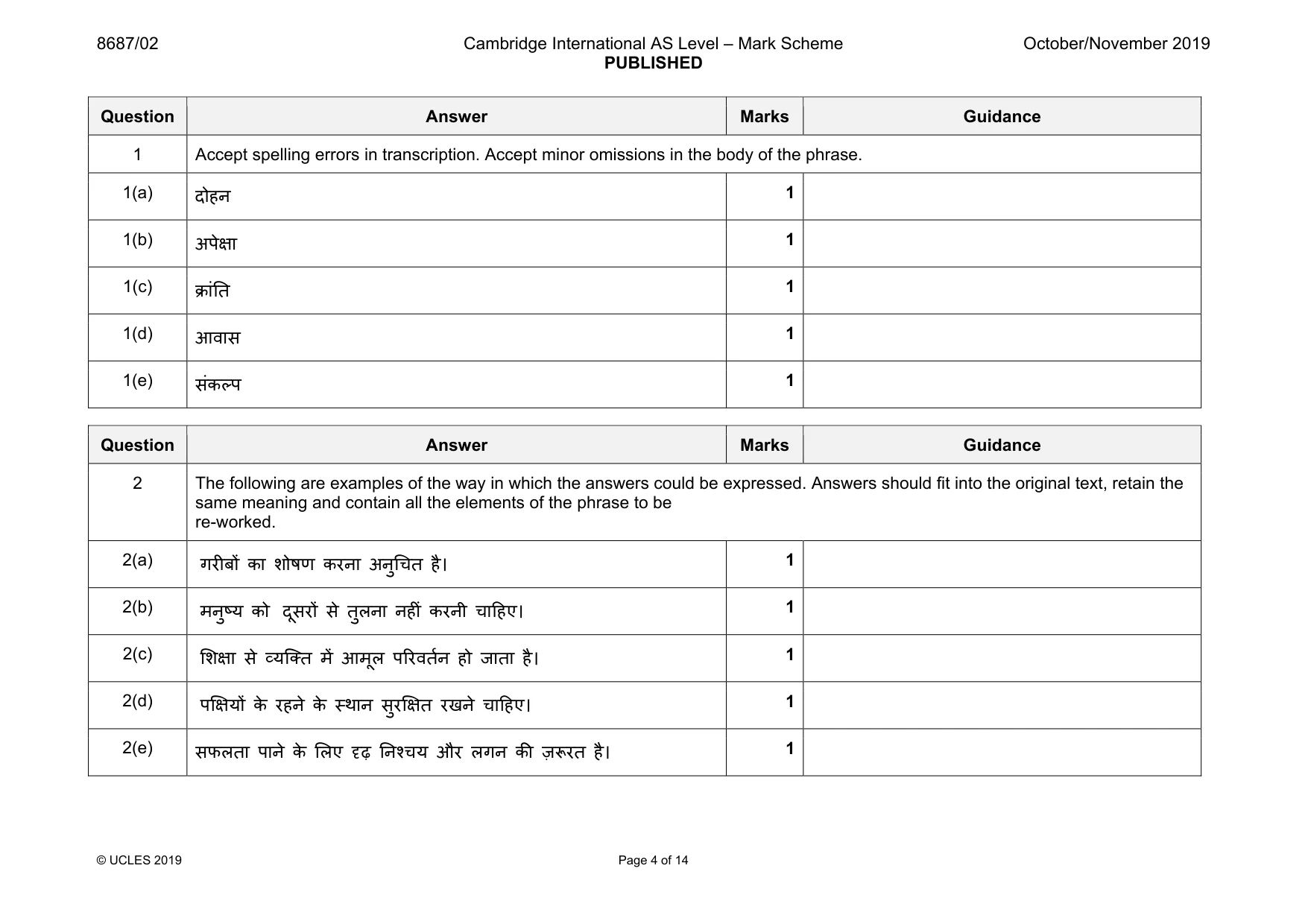 Mark scheme, page 4 of 14