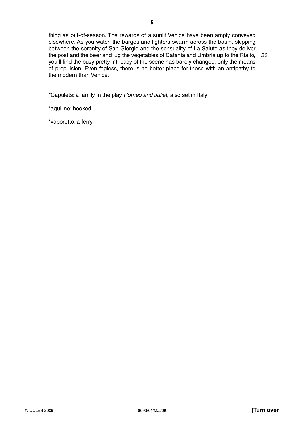 Cambridge A Level English - Language AS Level (until 2013) 8693 2009 May/June Paper 1 · Variant 1 question paper, page 5 of 8