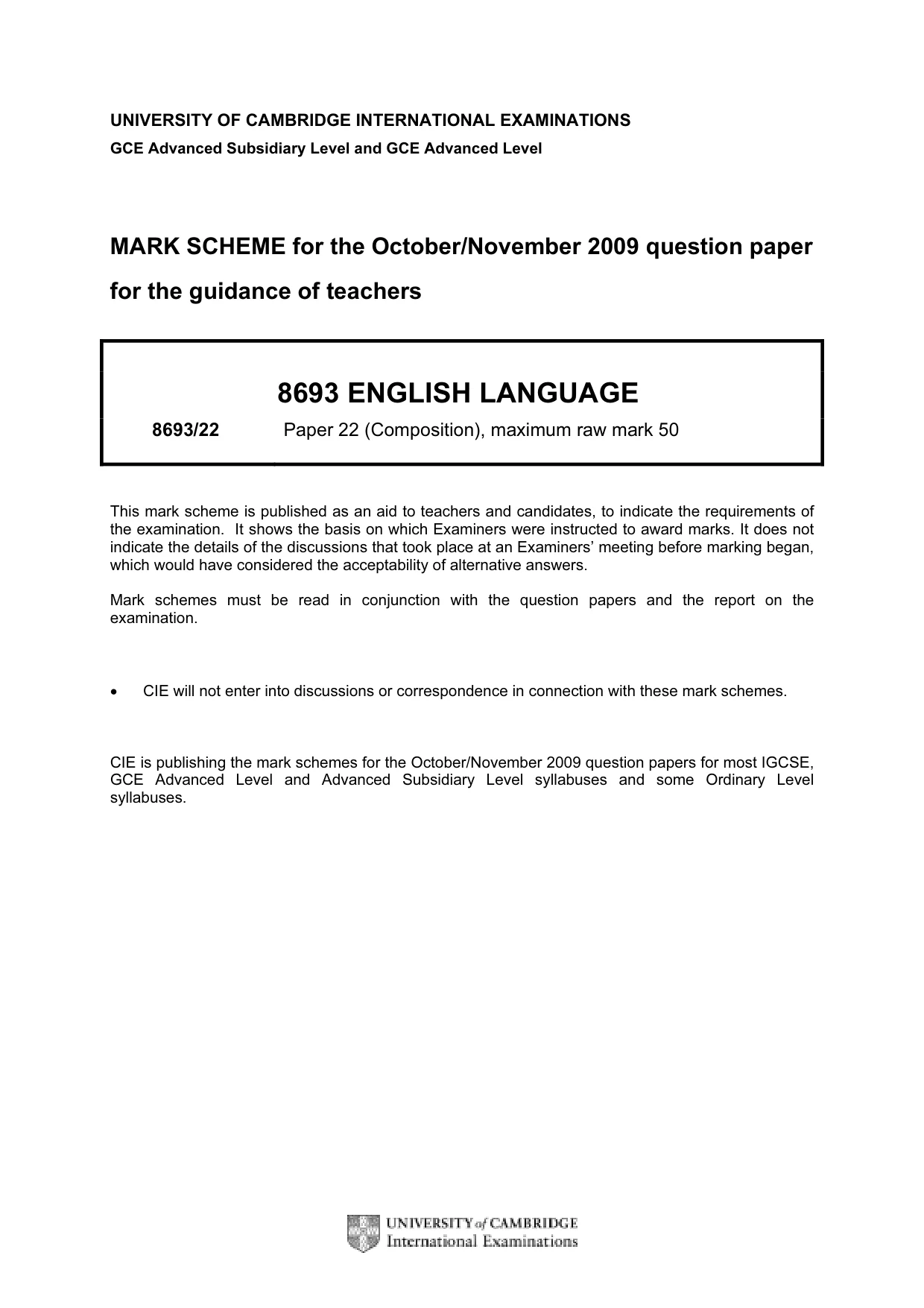 Mark scheme, page 1 of 4