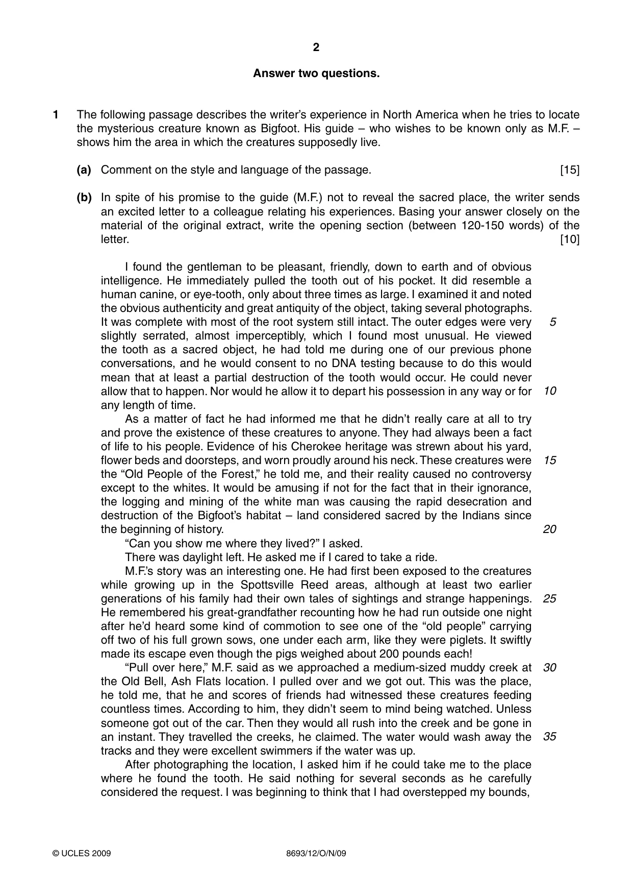 Cambridge A Level English - Language AS Level (until 2013) 8693 2009 Oct/Nov Paper 1 · Variant 2 question paper, page 2 of 8