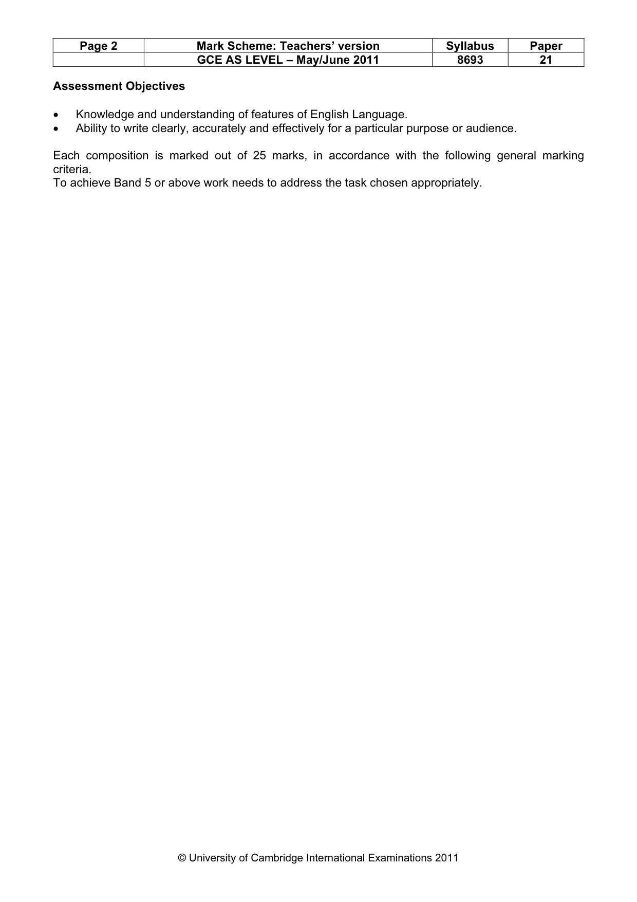 Mark scheme, page 2 of 4