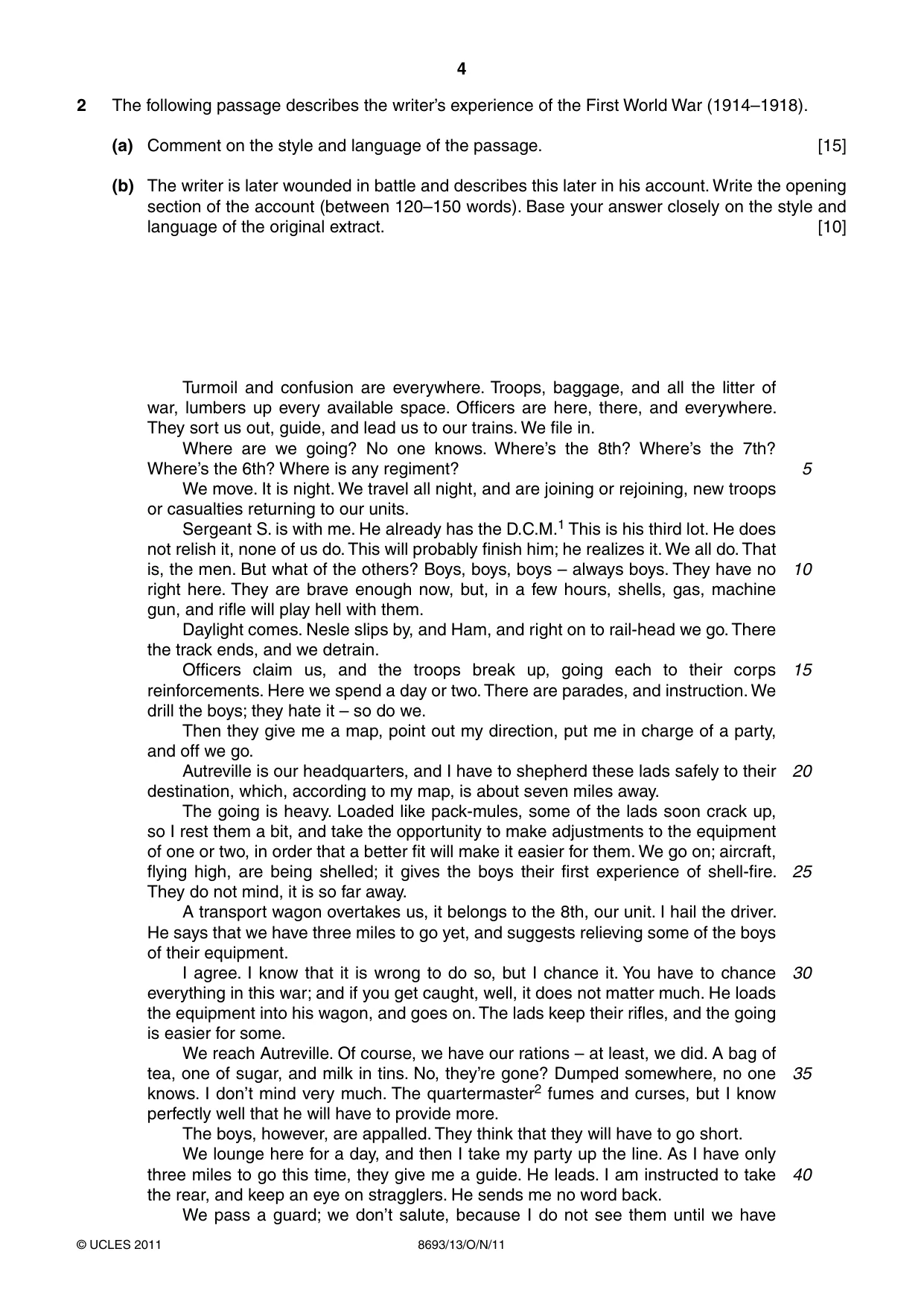 Cambridge A Level English - Language AS Level (until 2013) 8693 2011 Oct/Nov Paper 1 · Variant 3 question paper, page 4 of 8