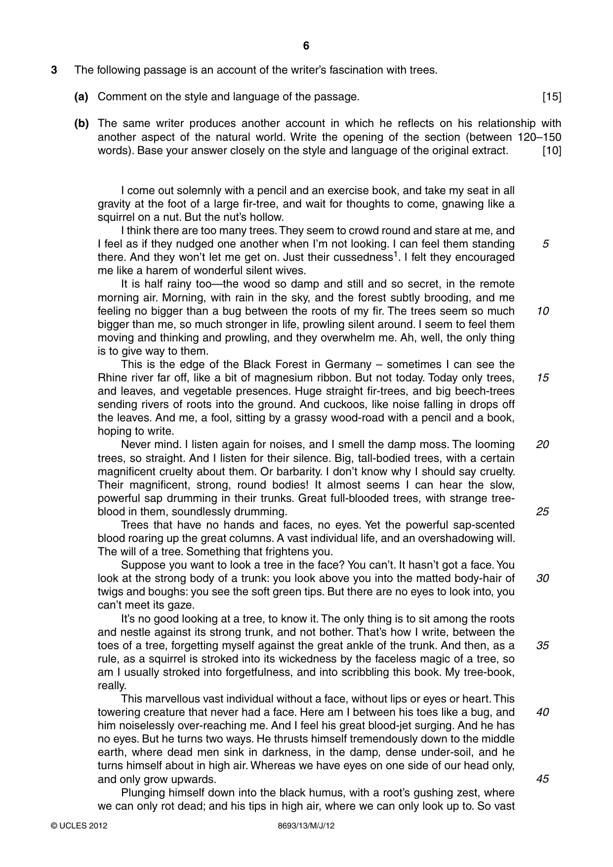 Cambridge A Level English - Language AS Level (until 2013) 8693 2012 May/June Paper 1 · Variant 3 question paper, page 6 of 8