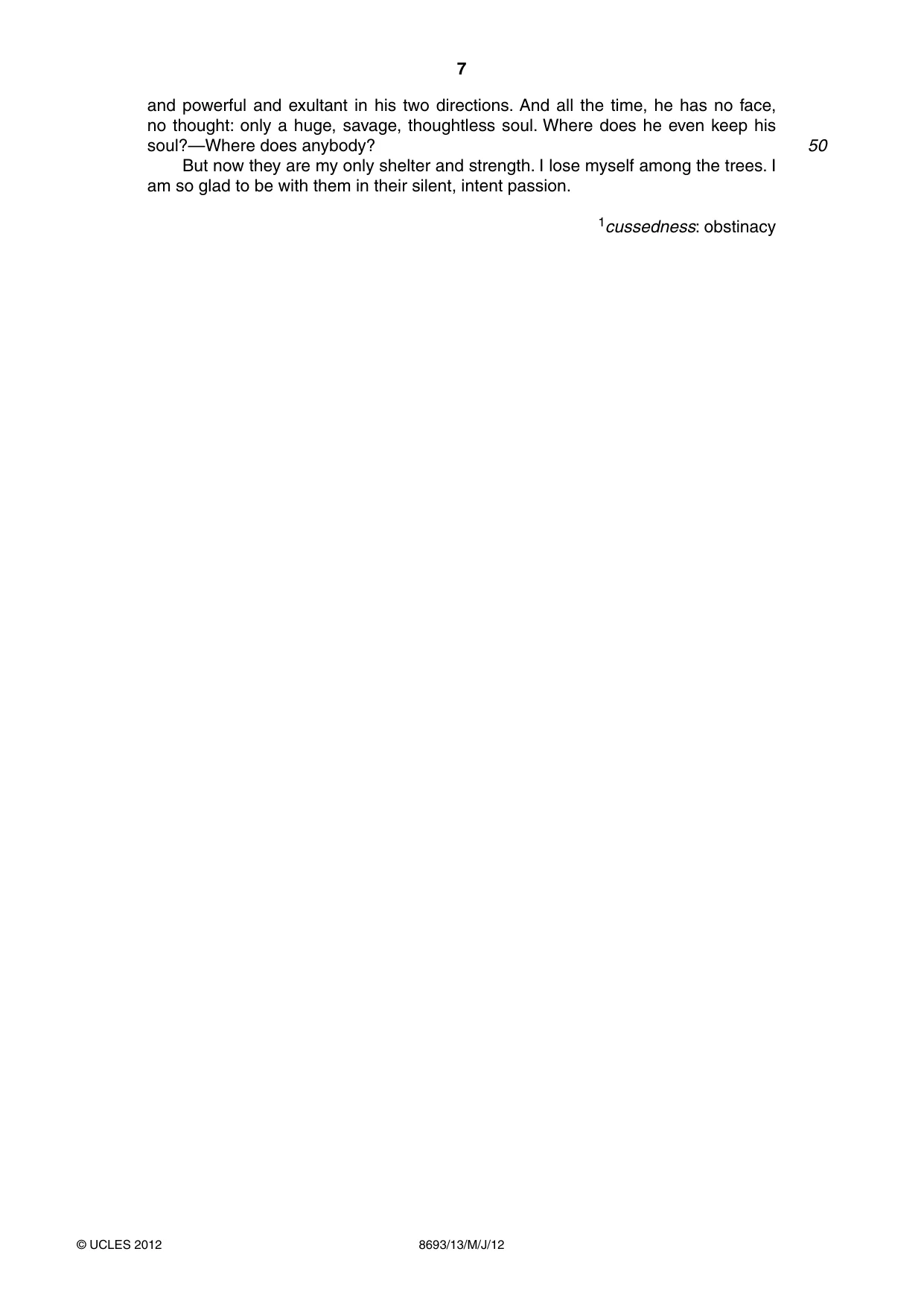 Cambridge A Level English - Language AS Level (until 2013) 8693 2012 May/June Paper 1 · Variant 3 question paper, page 7 of 8