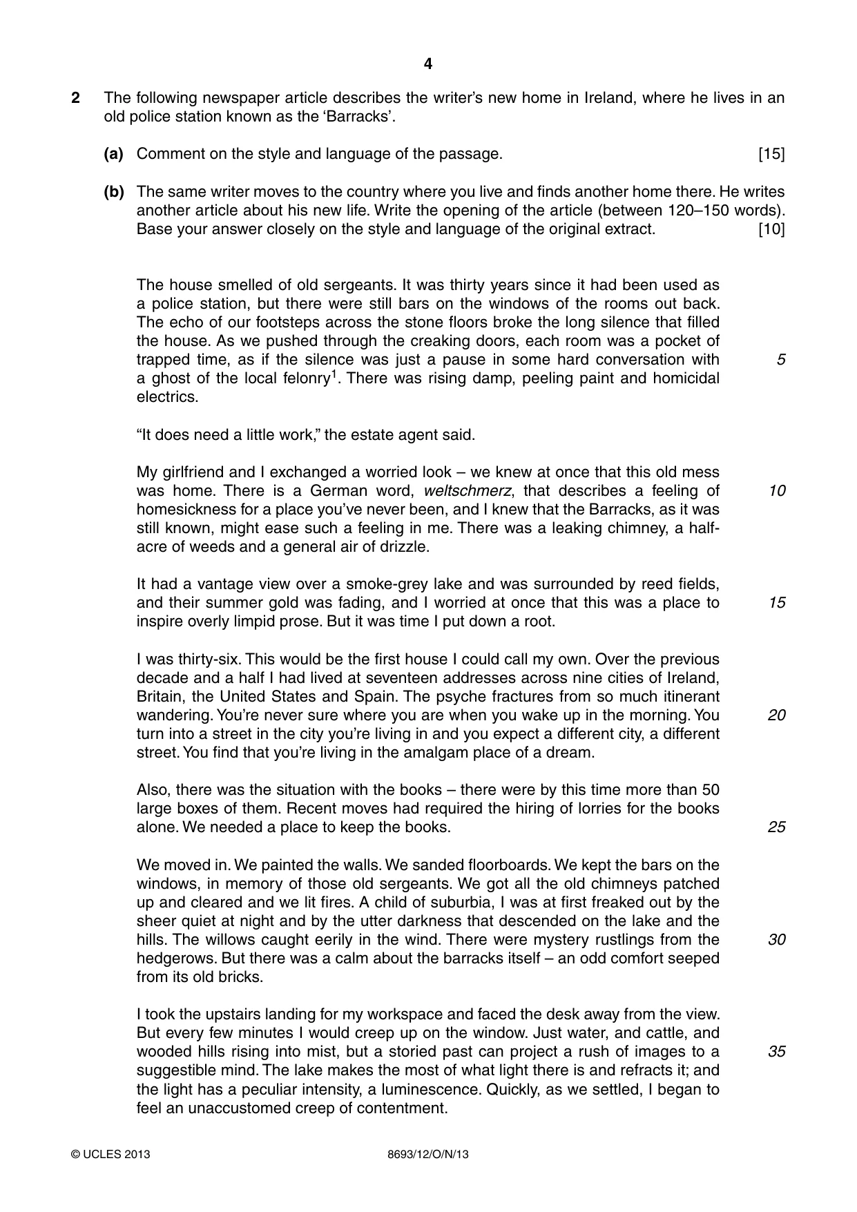 Cambridge A Level English - Language AS Level (until 2013) 8693 2013 Oct/Nov Paper 1 · Variant 2 question paper, page 4 of 8