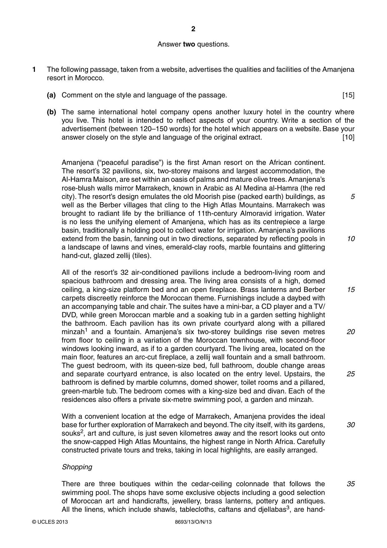 Cambridge A Level English - Language AS Level (until 2013) 8693 2013 Oct/Nov Paper 1 · Variant 3 question paper, page 2 of 8
