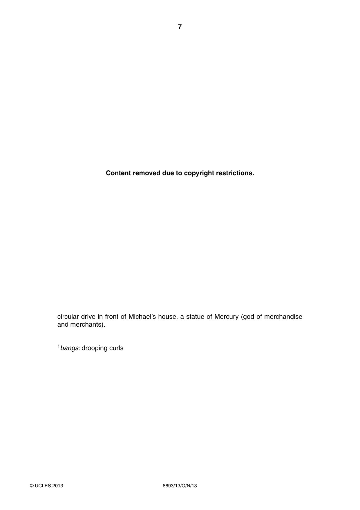 Cambridge A Level English - Language AS Level (until 2013) 8693 2013 Oct/Nov Paper 1 · Variant 3 question paper, page 7 of 8