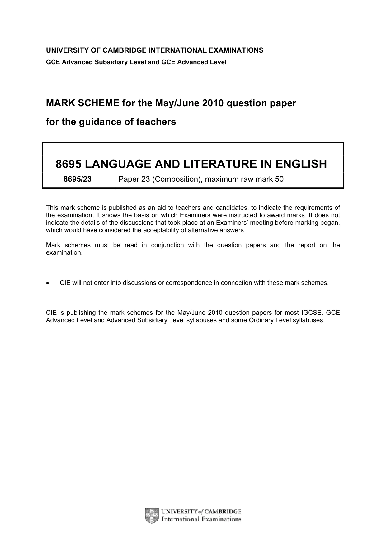 Mark scheme, page 1 of 4