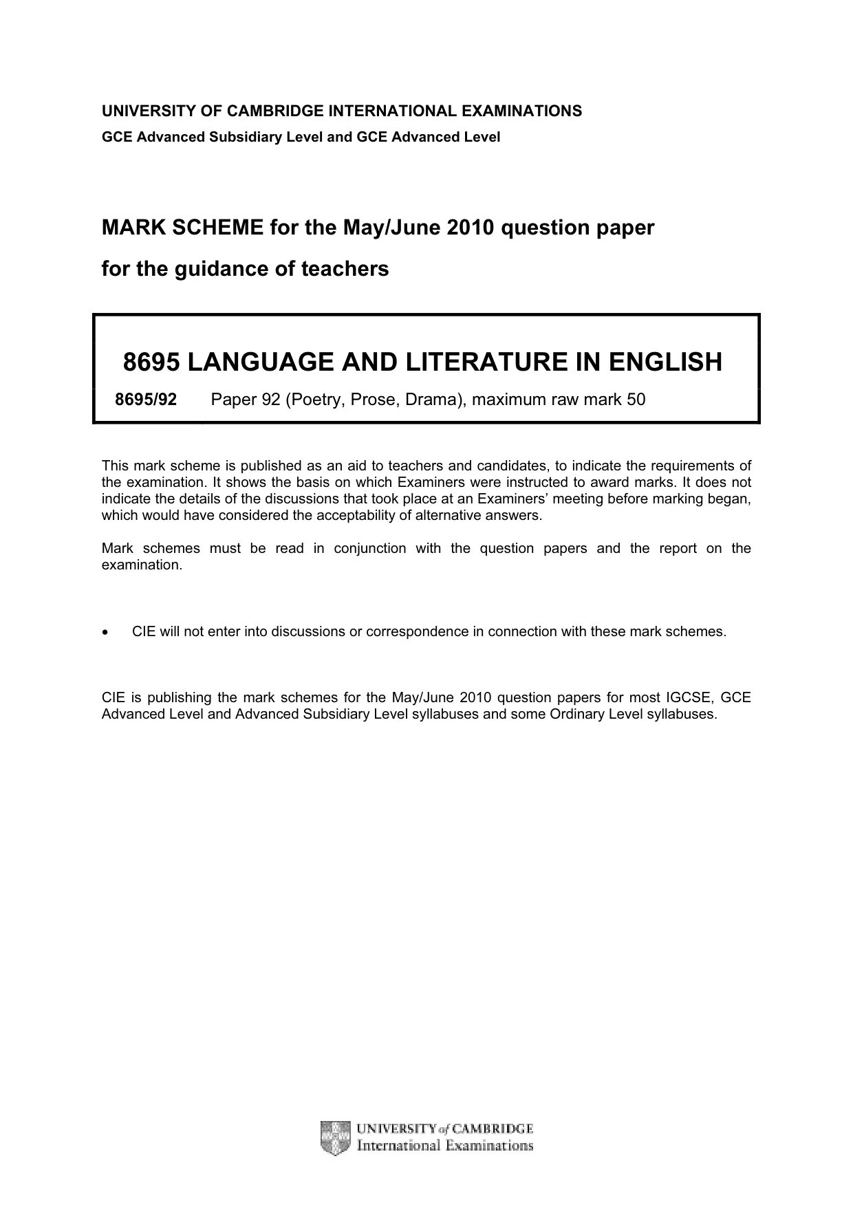 Mark scheme, page 1 of 4