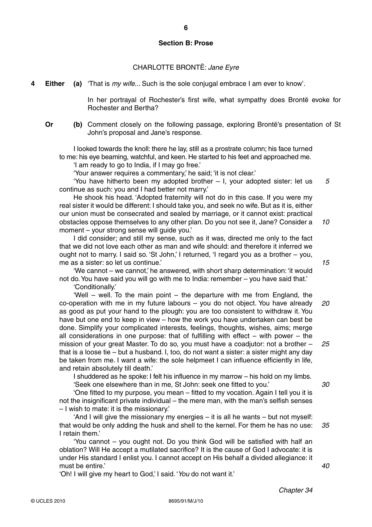 Cambridge A Level English - Language and Literature (AS Level only, from 2016) 8695 2010 May/June Paper 9 · Variant 1 question paper, page 6 of 16
