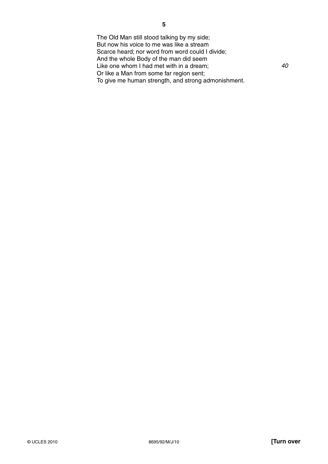 Cambridge A Level English - Language and Literature (AS Level only, from 2016) 8695 2010 May/June Paper 9 · Variant 2 question paper, page 5 of 20