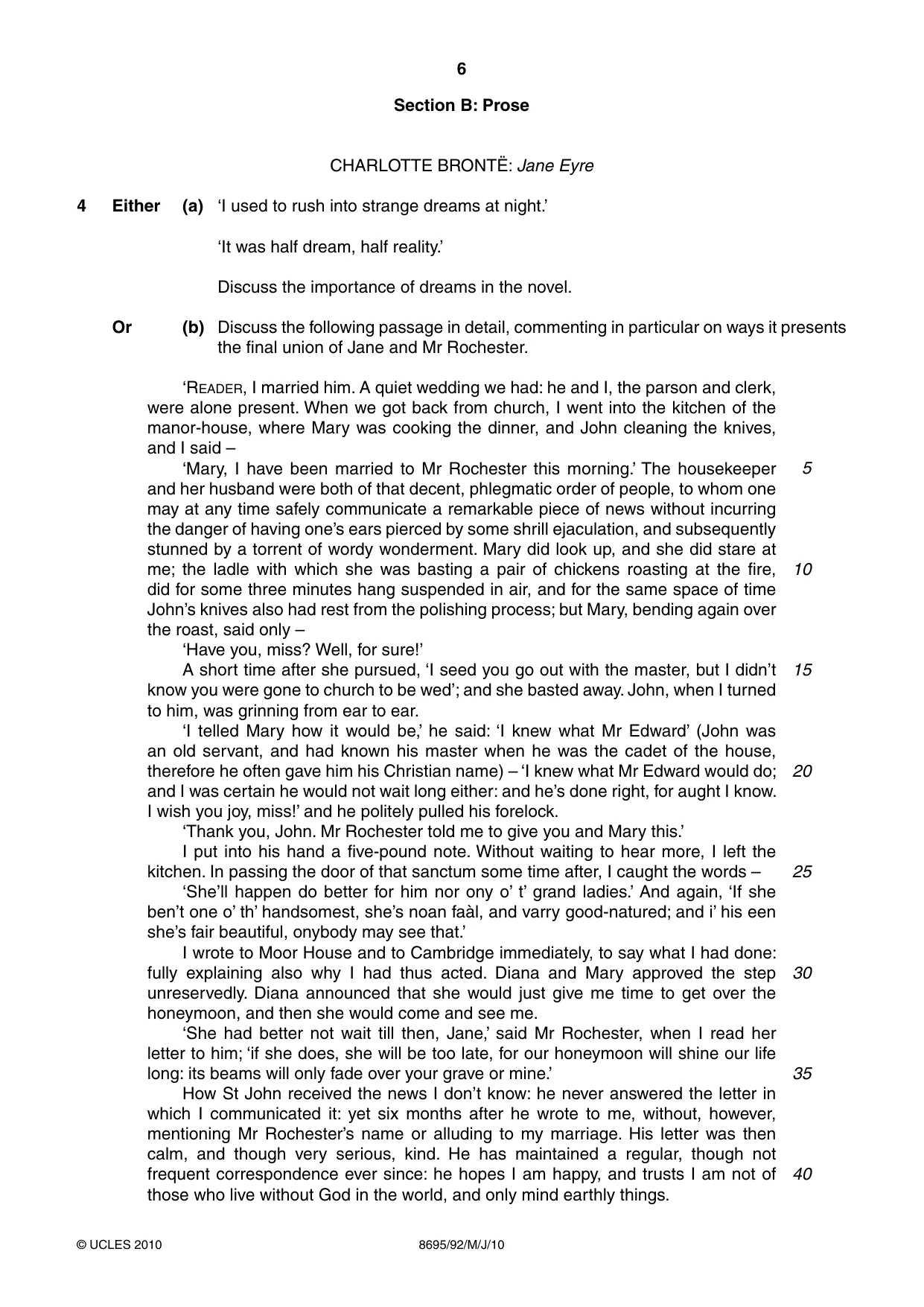 Cambridge A Level English - Language and Literature (AS Level only, from 2016) 8695 2010 May/June Paper 9 · Variant 2 question paper, page 6 of 20