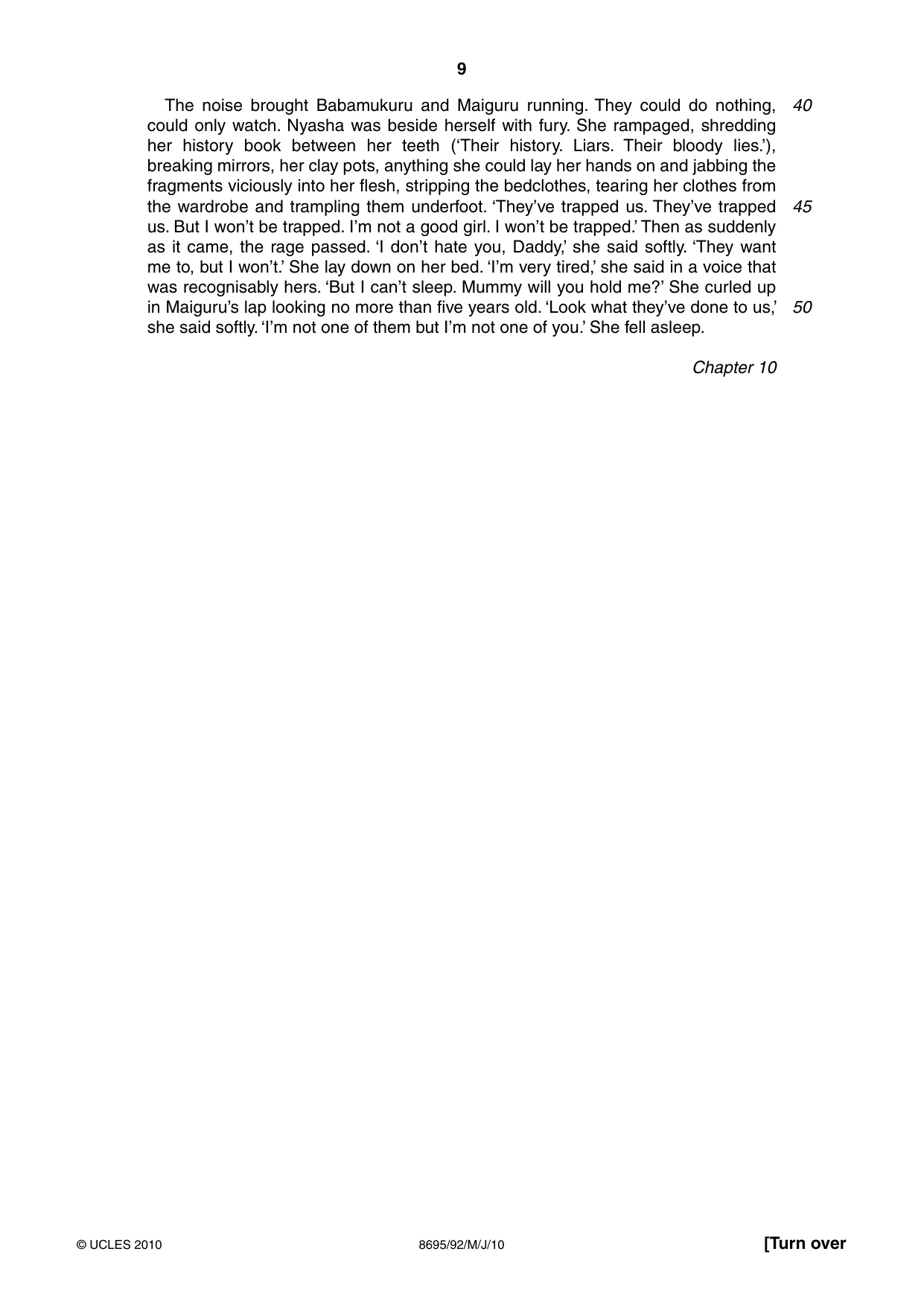 Cambridge A Level English - Language and Literature (AS Level only, from 2016) 8695 2010 May/June Paper 9 · Variant 2 question paper, page 9 of 20