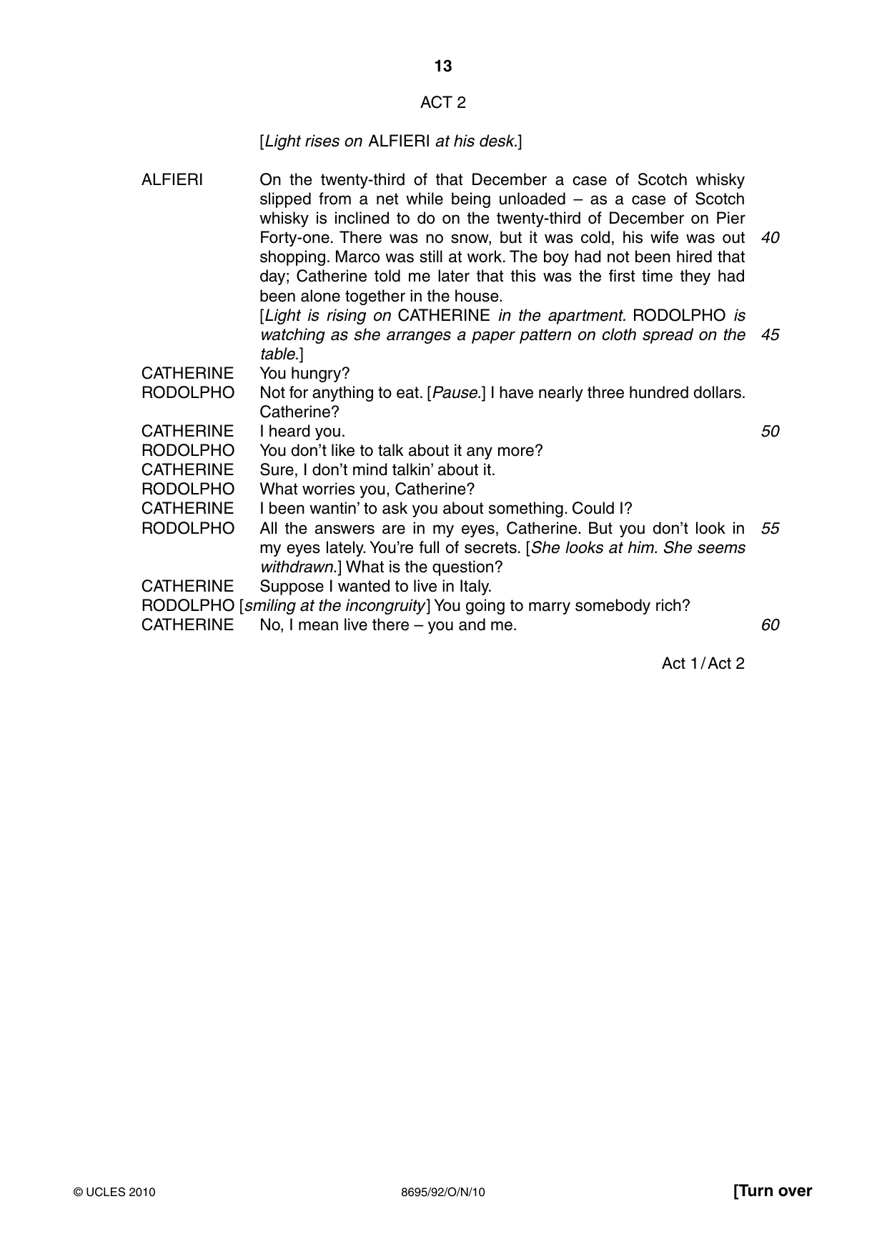 Cambridge A Level English - Language and Literature (AS Level only, from 2016) 8695 2010 Oct/Nov Paper 9 · Variant 2 question paper, page 13 of 16