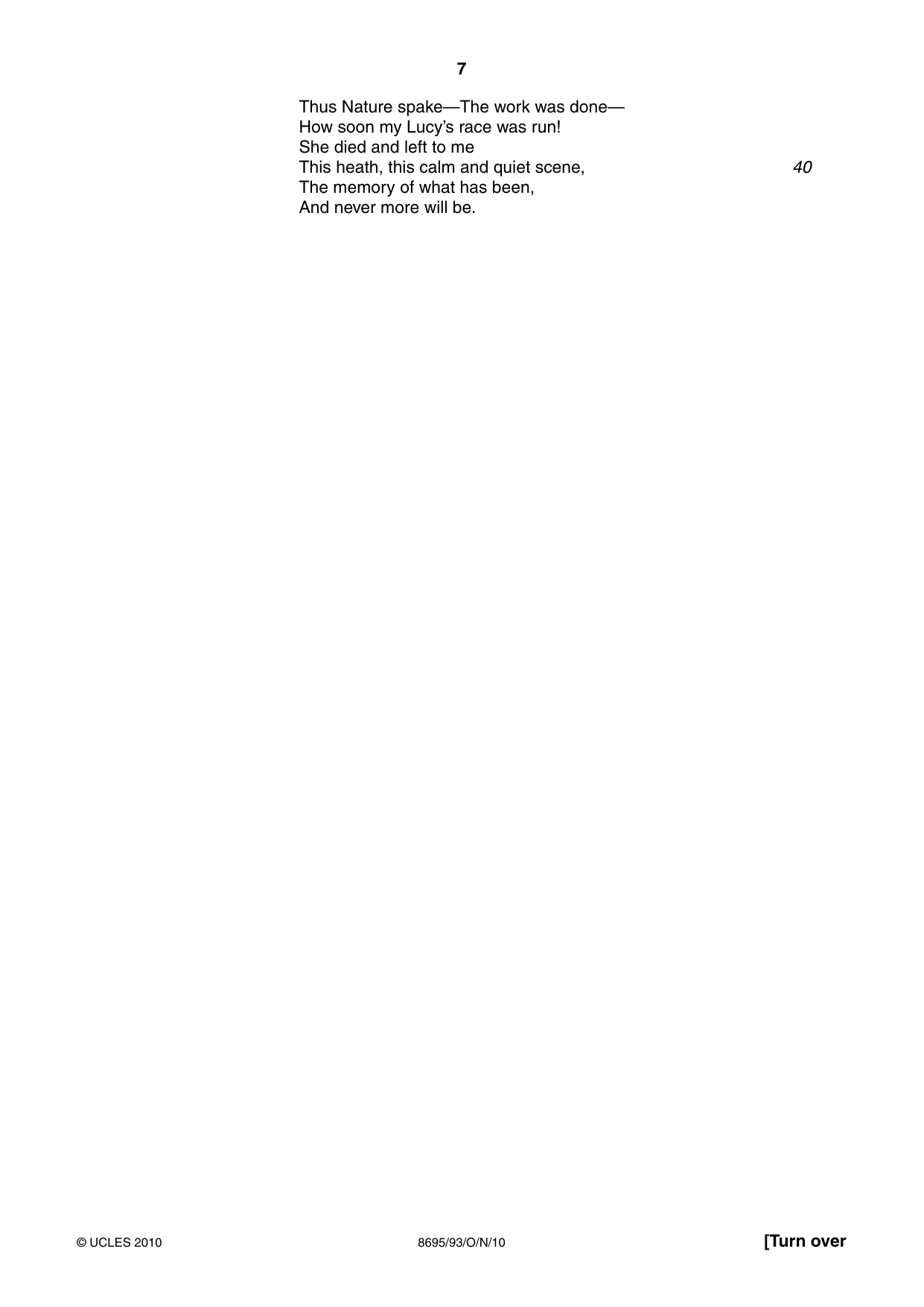 Cambridge A Level English - Language and Literature (AS Level only, from 2016) 8695 2010 Oct/Nov Paper 9 · Variant 3 question paper, page 7 of 20