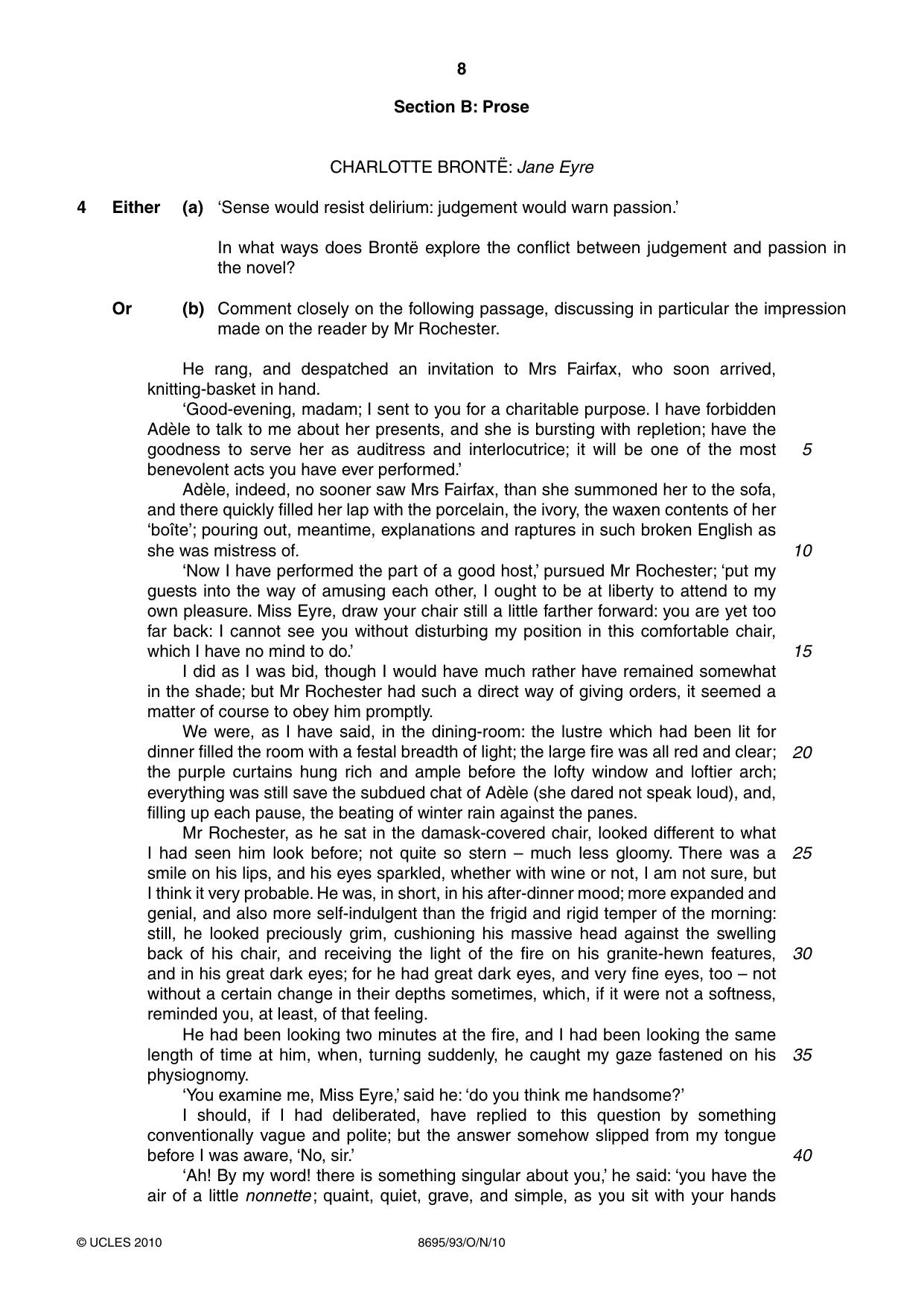 Cambridge A Level English - Language and Literature (AS Level only, from 2016) 8695 2010 Oct/Nov Paper 9 · Variant 3 question paper, page 8 of 20