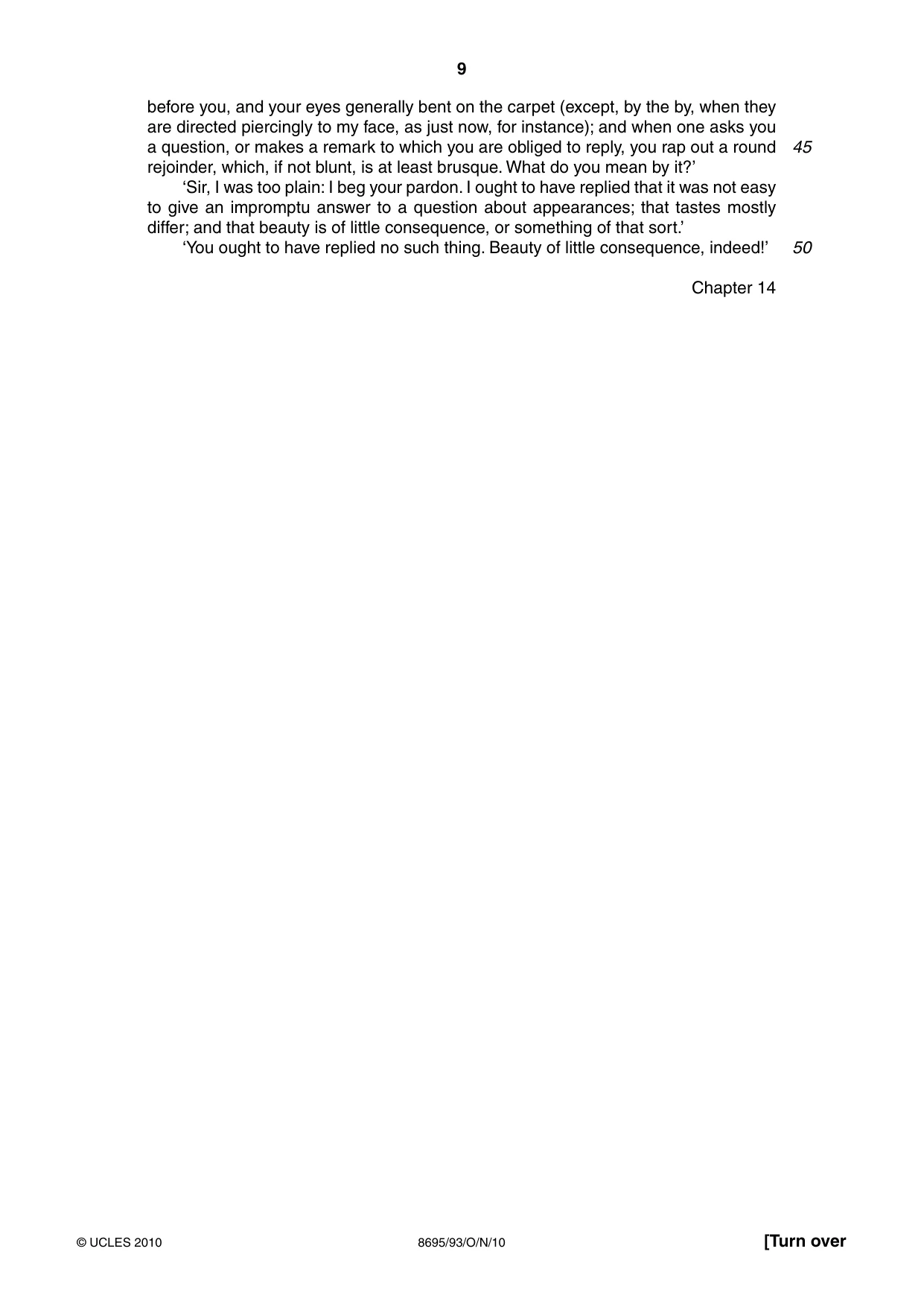 Cambridge A Level English - Language and Literature (AS Level only, from 2016) 8695 2010 Oct/Nov Paper 9 · Variant 3 question paper, page 9 of 20
