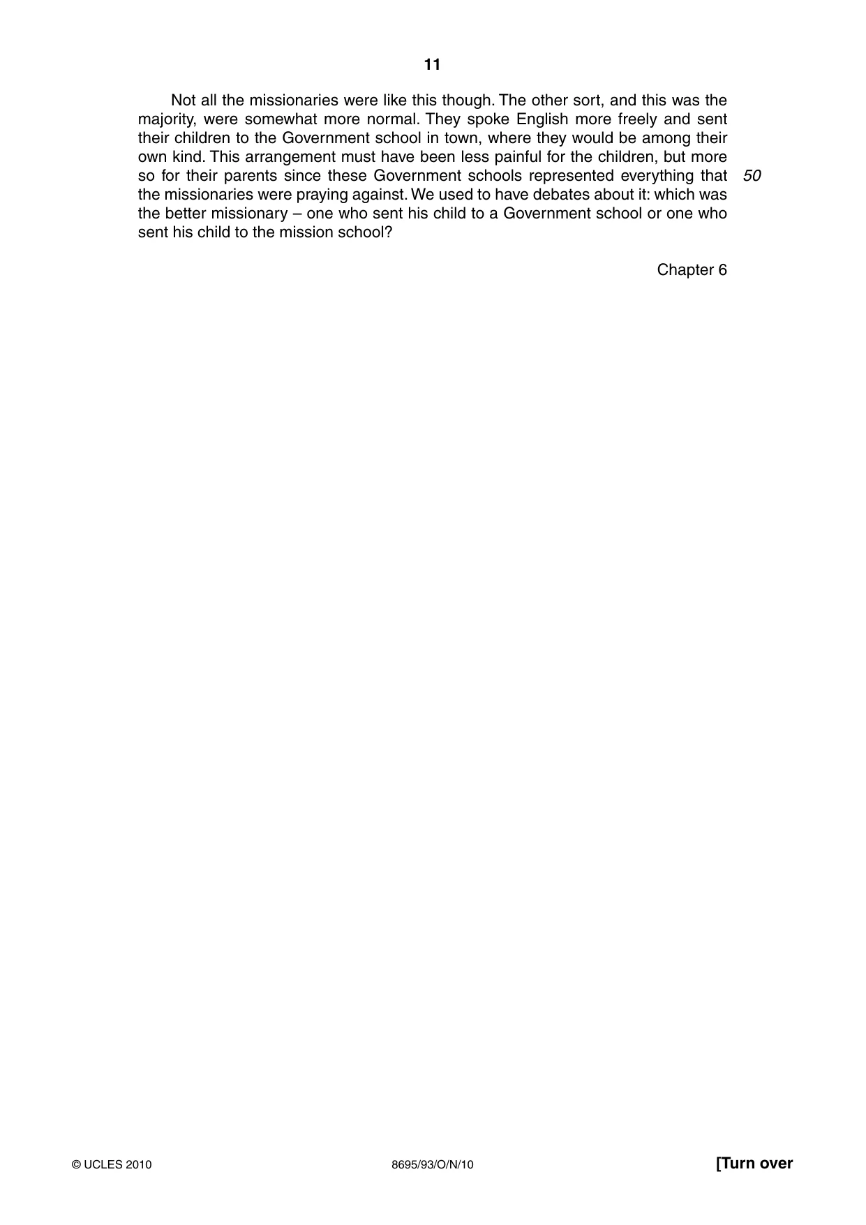 Cambridge A Level English - Language and Literature (AS Level only, from 2016) 8695 2010 Oct/Nov Paper 9 · Variant 3 question paper, page 11 of 20