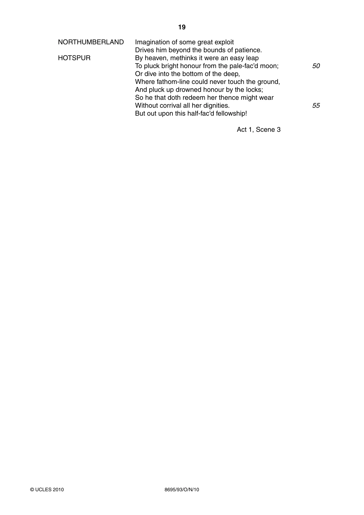 Cambridge A Level English - Language and Literature (AS Level only, from 2016) 8695 2010 Oct/Nov Paper 9 · Variant 3 question paper, page 19 of 20