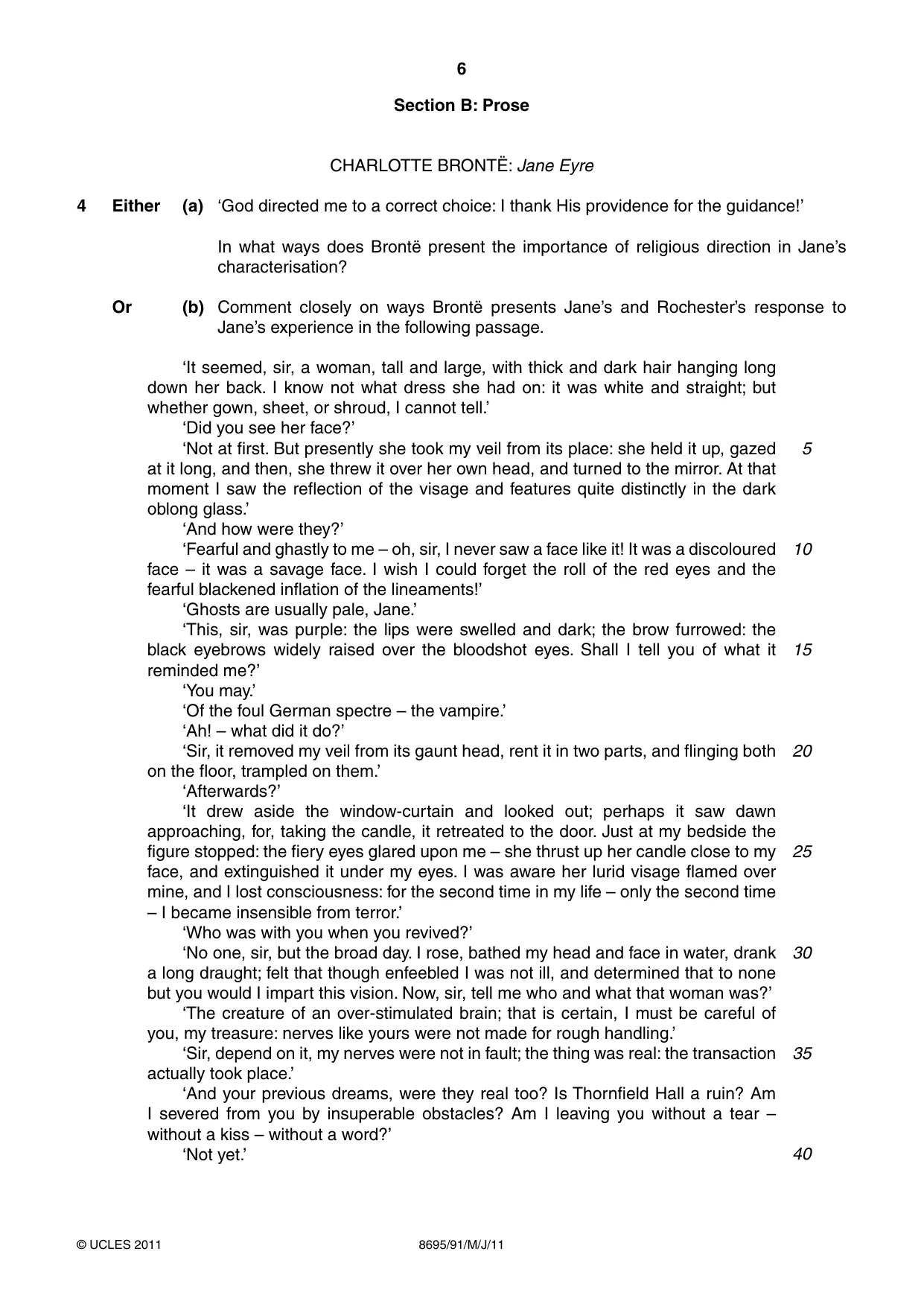 Cambridge A Level English - Language and Literature (AS Level only, from 2016) 8695 2011 May/June Paper 9 · Variant 1 question paper, page 6 of 20