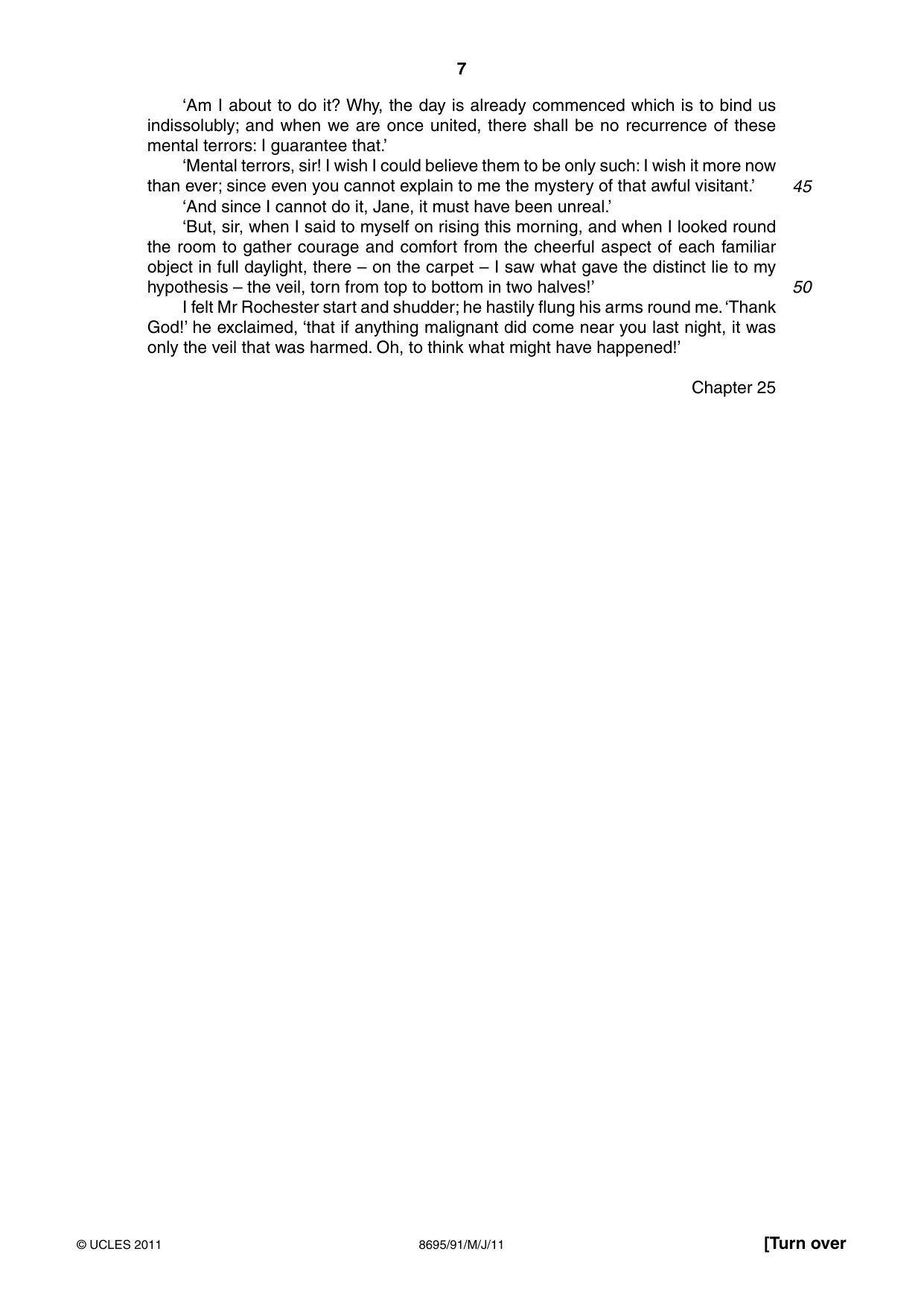 Cambridge A Level English - Language and Literature (AS Level only, from 2016) 8695 2011 May/June Paper 9 · Variant 1 question paper, page 7 of 20