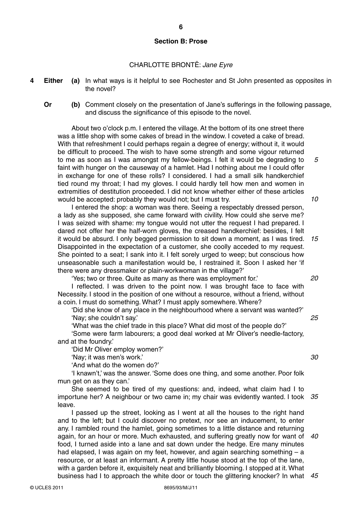 Cambridge A Level English - Language and Literature (AS Level only, from 2016) 8695 2011 May/June Paper 9 · Variant 3 question paper, page 6 of 20