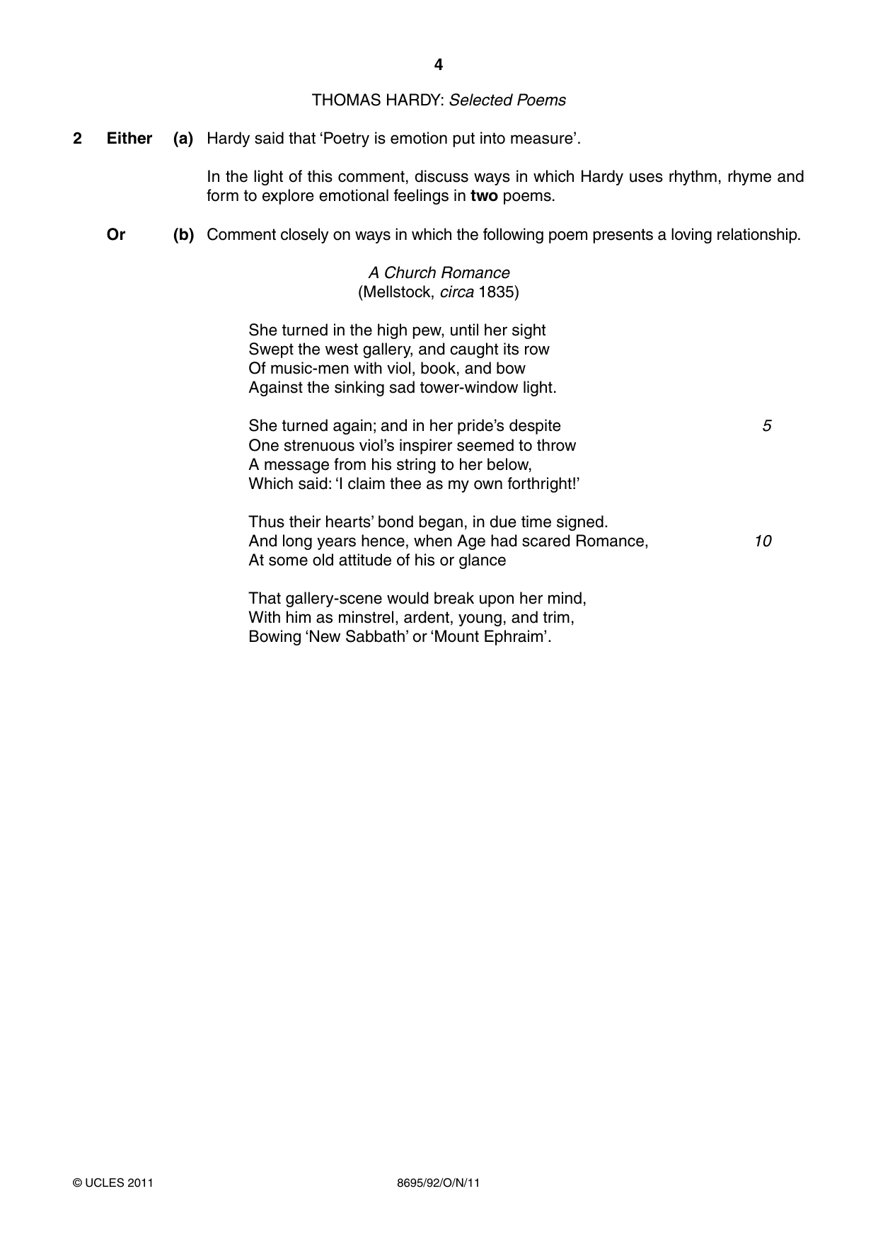 Cambridge A Level English - Language and Literature (AS Level only, from 2016) 8695 2011 Oct/Nov Paper 9 · Variant 2 question paper, page 4 of 17