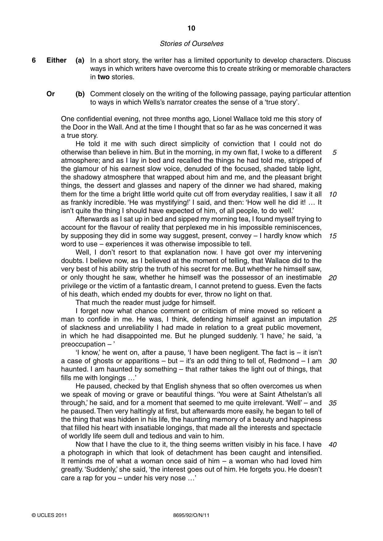 Cambridge A Level English - Language and Literature (AS Level only, from 2016) 8695 2011 Oct/Nov Paper 9 · Variant 2 question paper, page 10 of 17