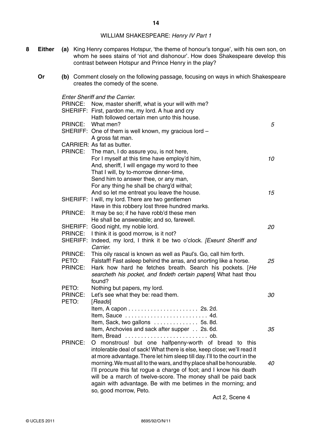 Cambridge A Level English - Language and Literature (AS Level only, from 2016) 8695 2011 Oct/Nov Paper 9 · Variant 2 question paper, page 14 of 17