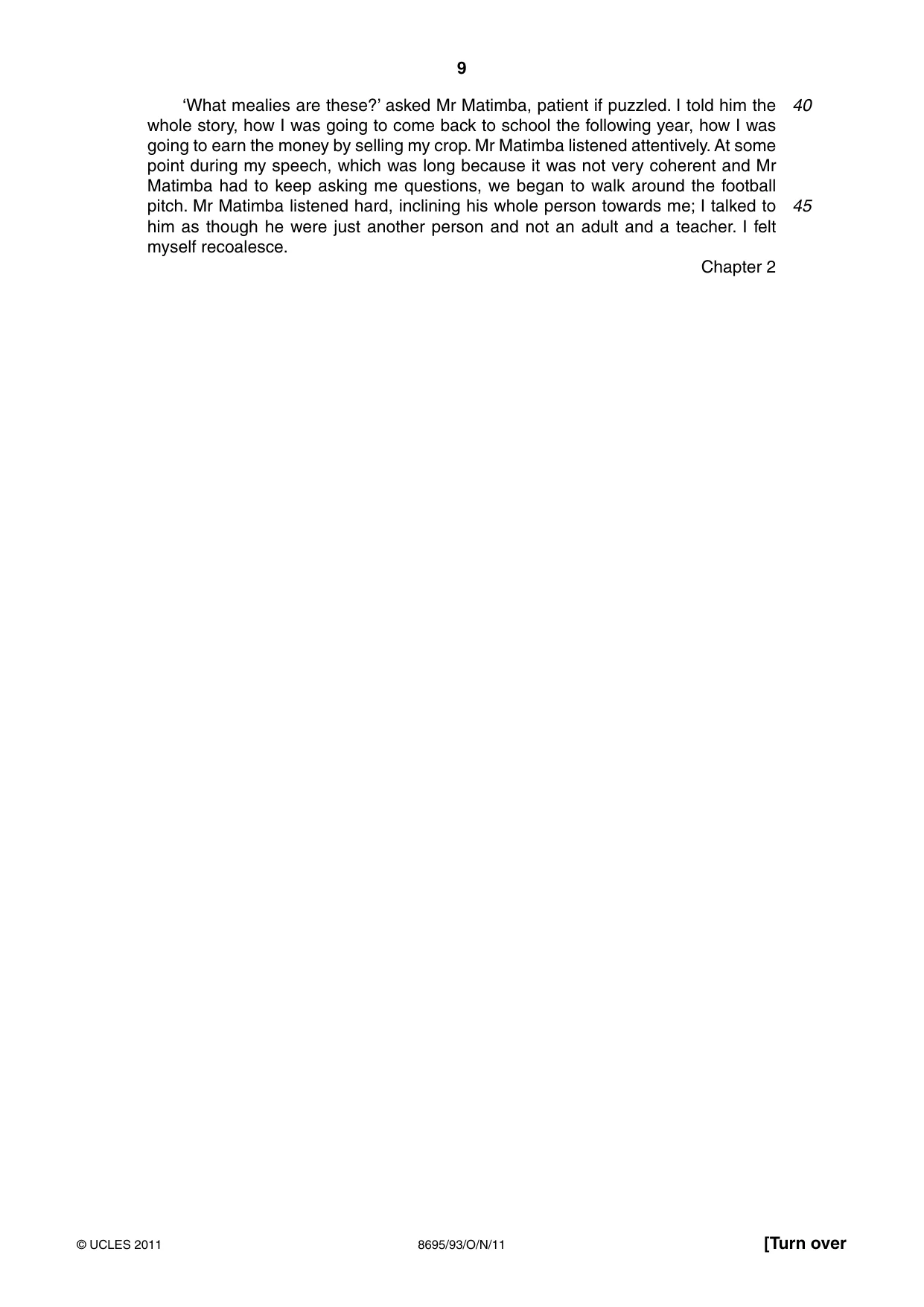 Cambridge A Level English - Language and Literature (AS Level only, from 2016) 8695 2011 Oct/Nov Paper 9 · Variant 3 question paper, page 9 of 17